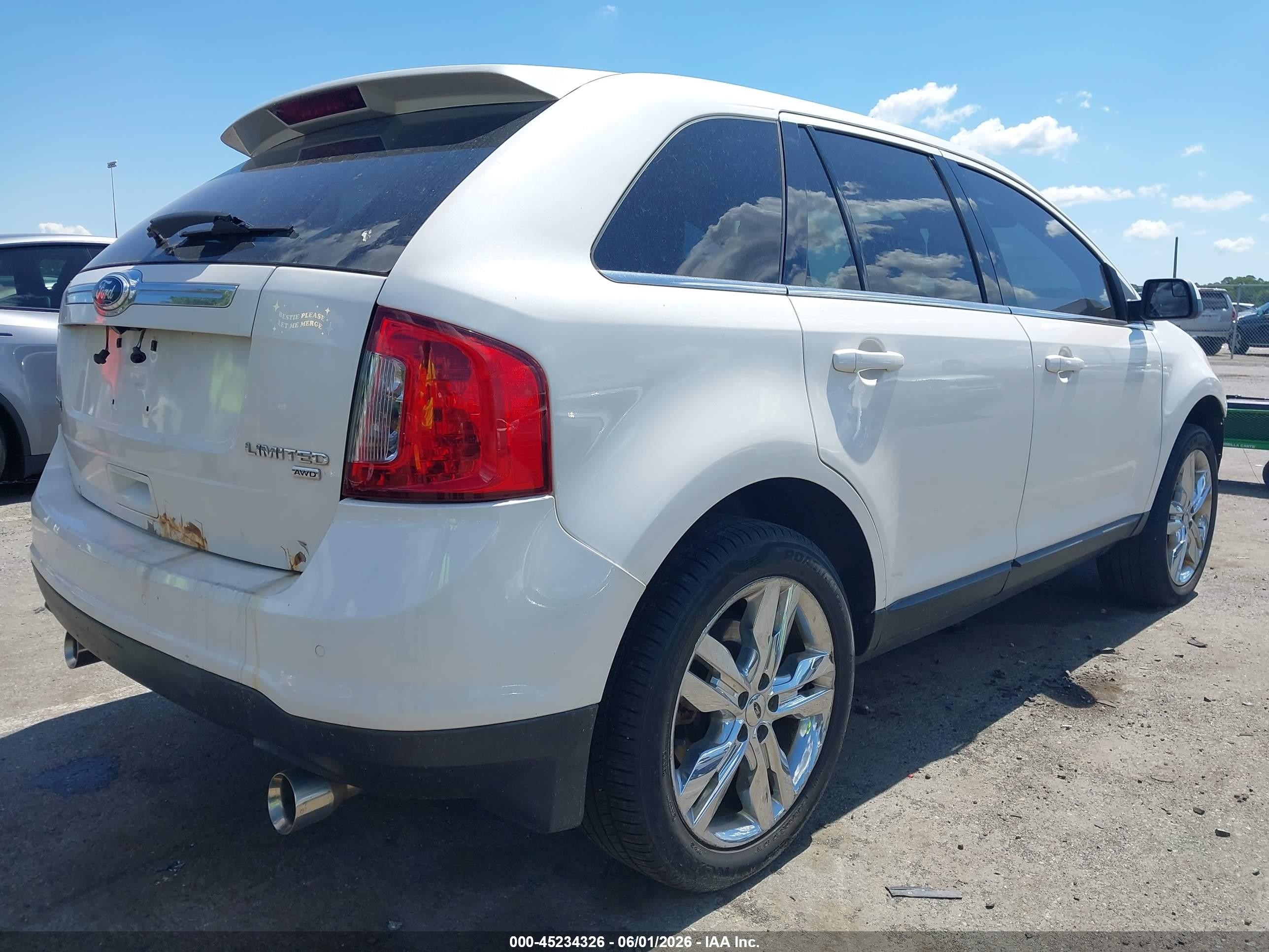 2011 Ford Edge Limited White vin: 2FMDK4KC0BBA94727