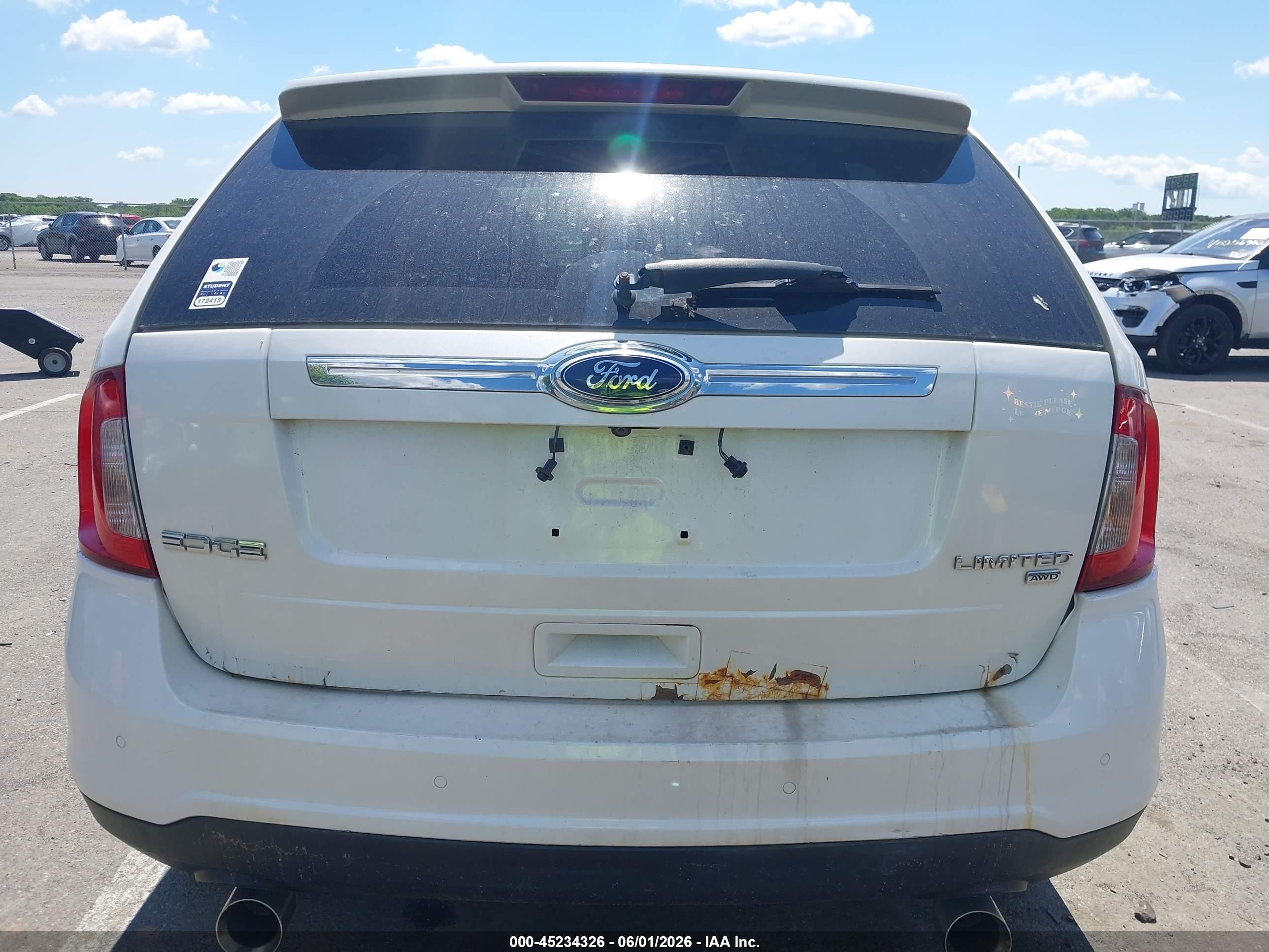 2011 Ford Edge Limited White vin: 2FMDK4KC0BBA94727