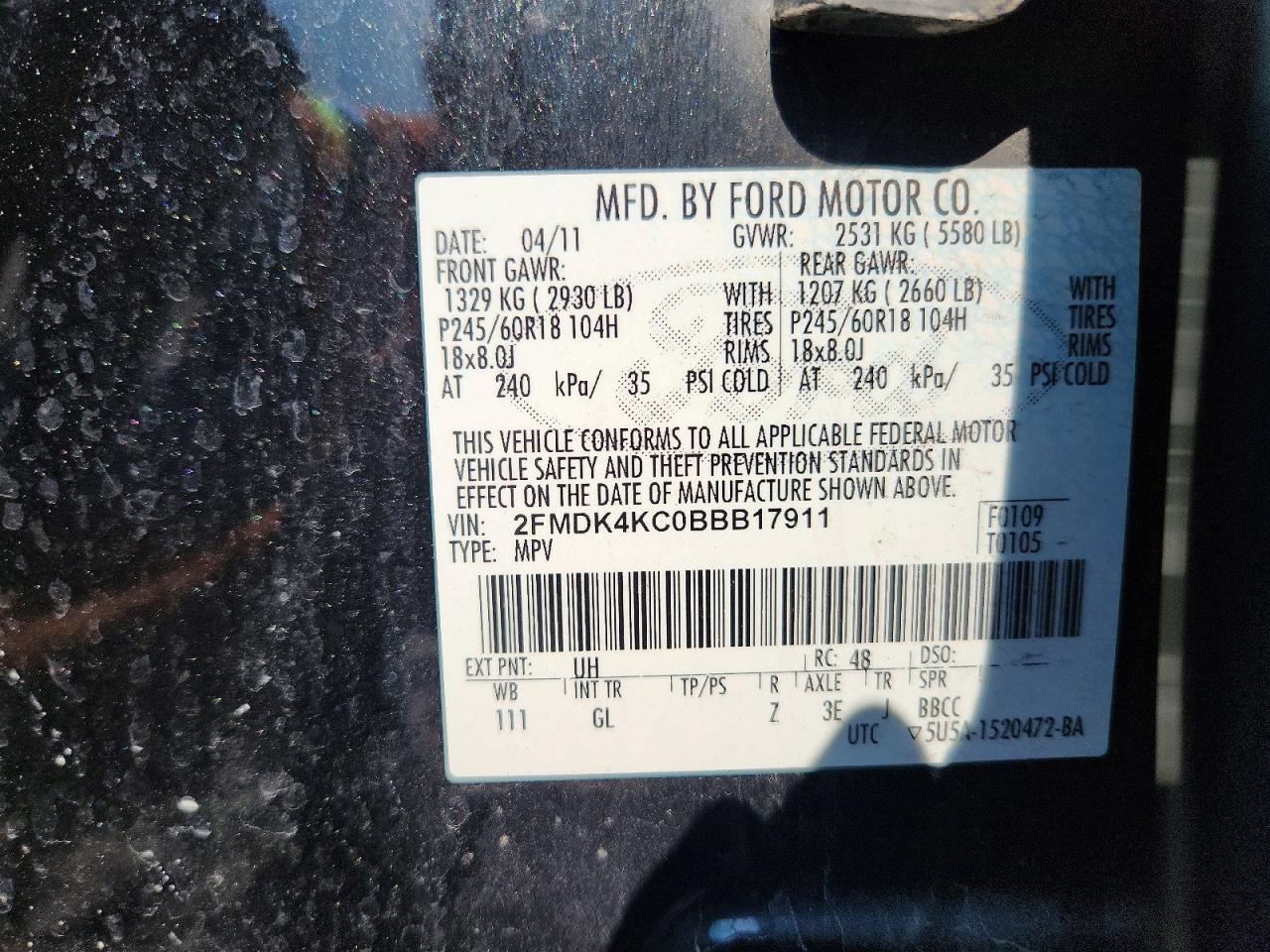 2011 Ford Edge Limited Black vin: 2FMDK4KC0BBB17911