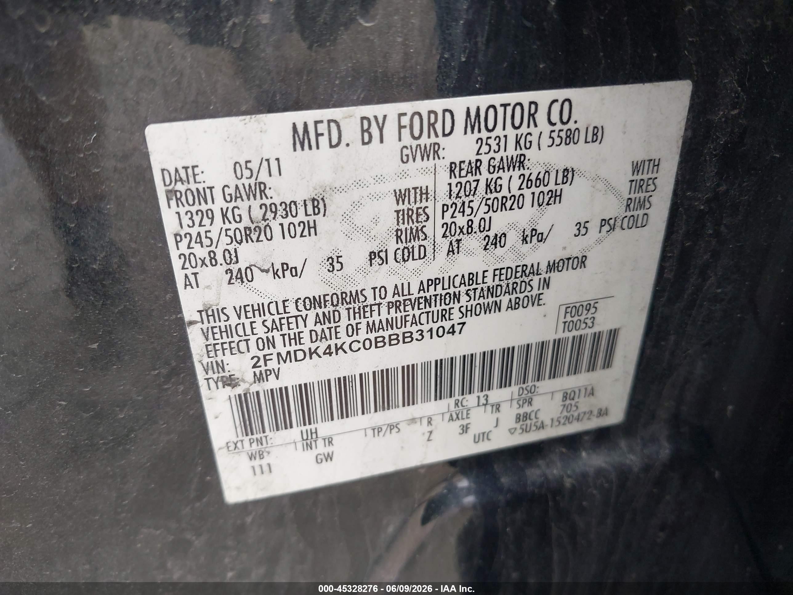 2011 Ford Edge Limited Black vin: 2FMDK4KC0BBB31047