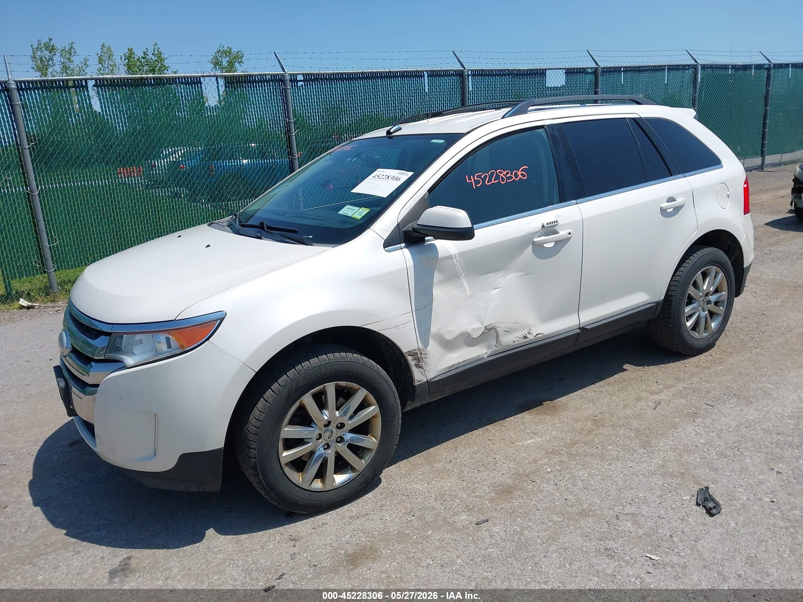2013 Ford Edge Limited White vin: 2FMDK4KC0DBA60015