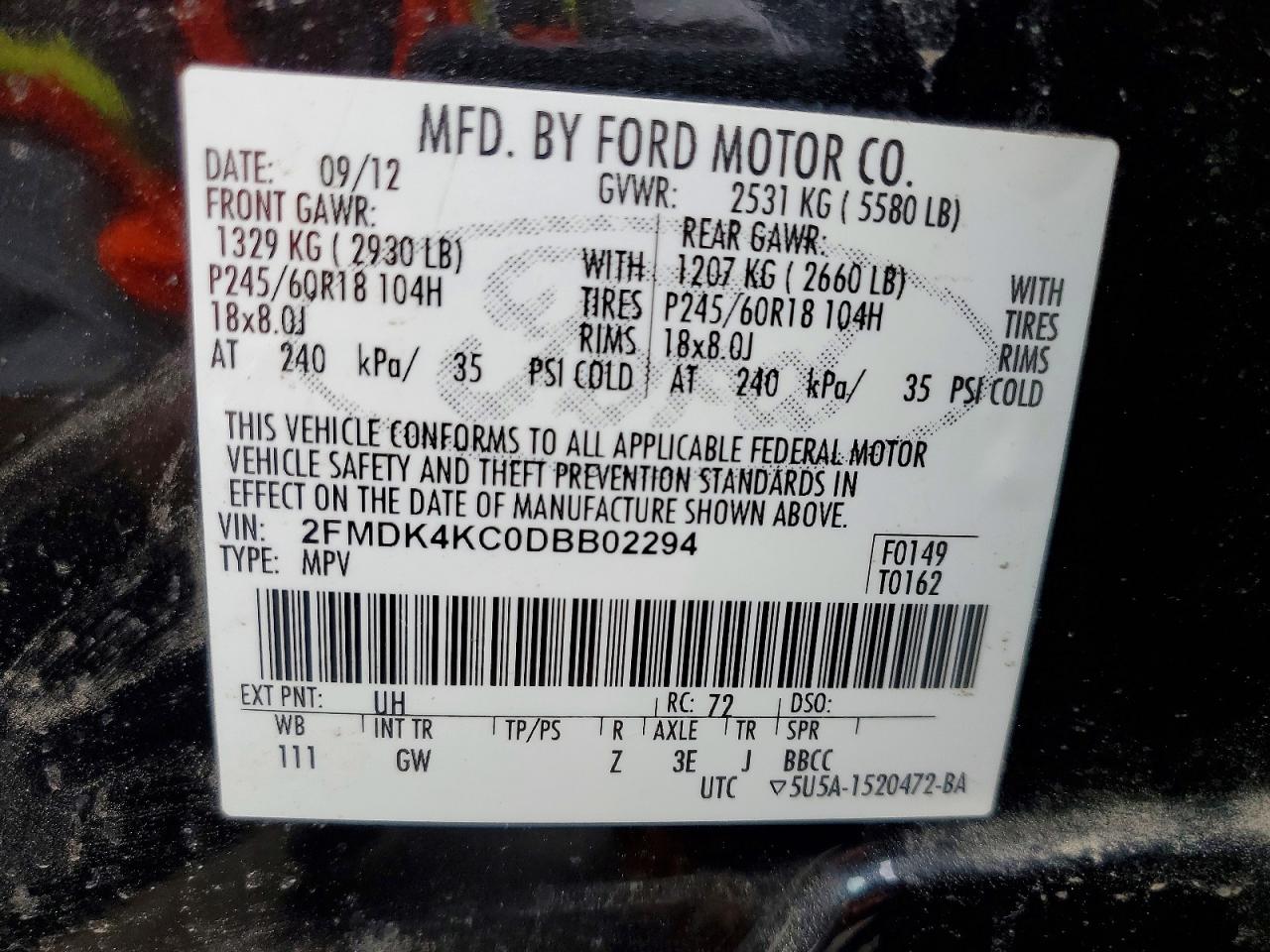 2013 Ford Edge Limited Black vin: 2FMDK4KC0DBB02294