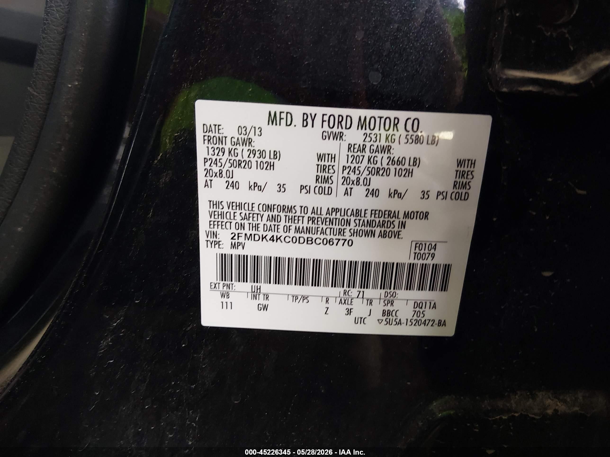 2013 Ford Edge Limited Black vin: 2FMDK4KC0DBC06770