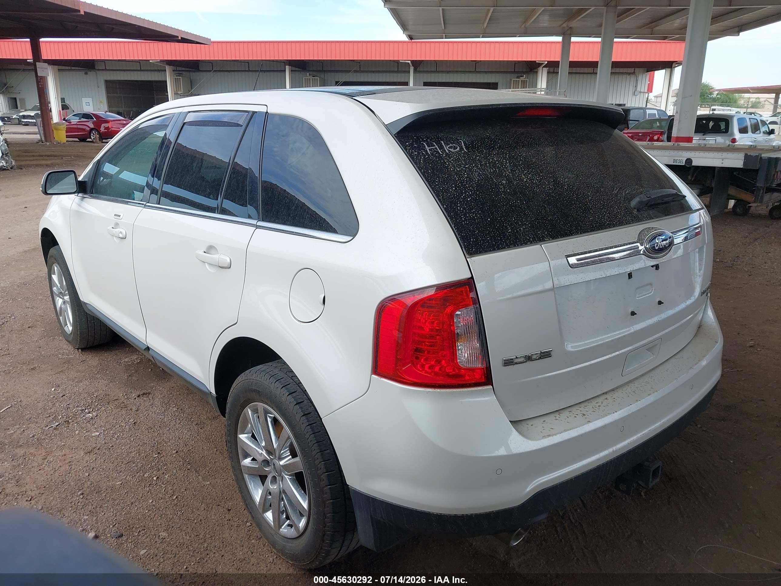 2014 Ford Edge Limited White vin: 2FMDK4KC0EBB31313
