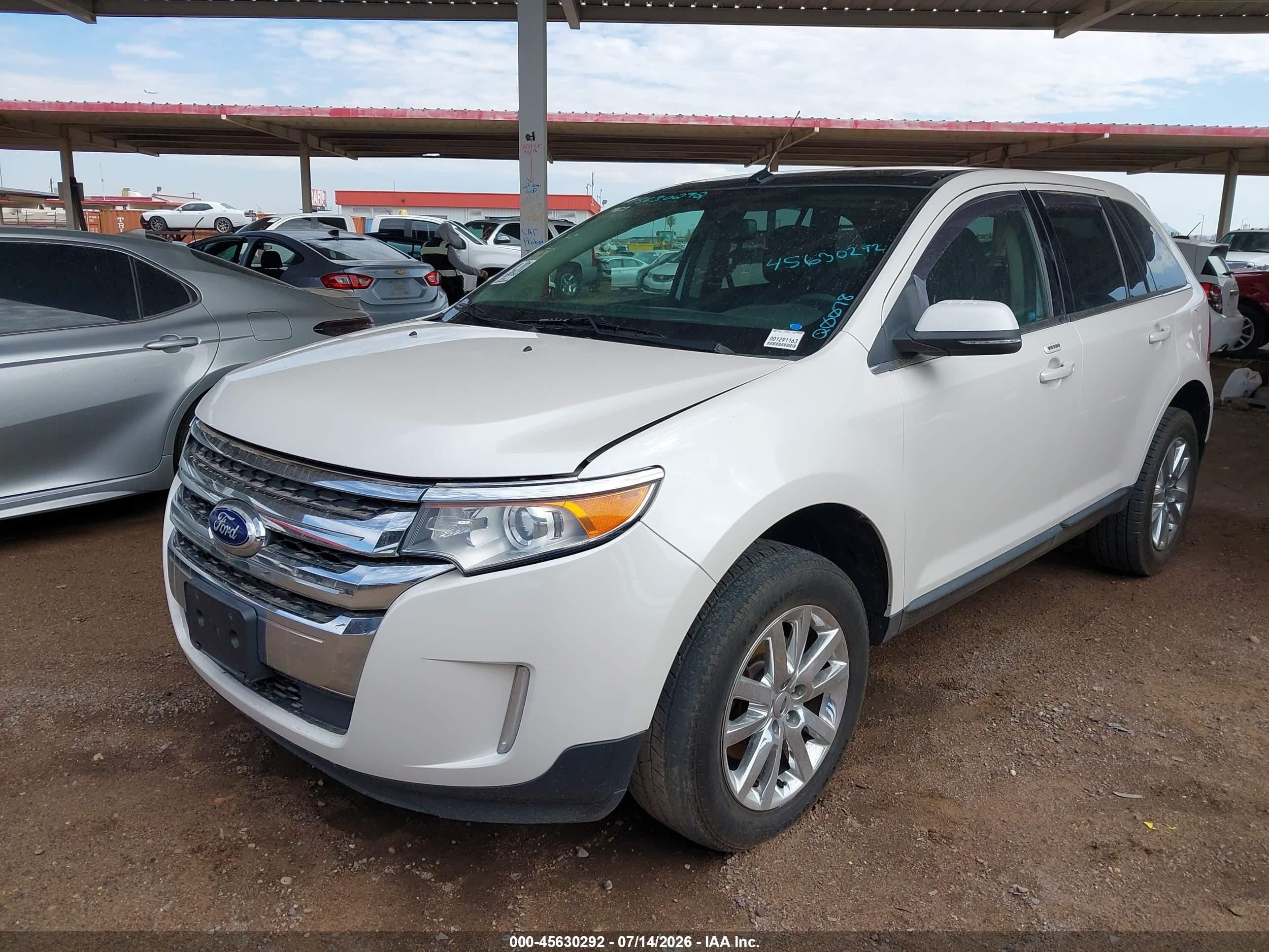 2014 Ford Edge Limited White vin: 2FMDK4KC0EBB31313