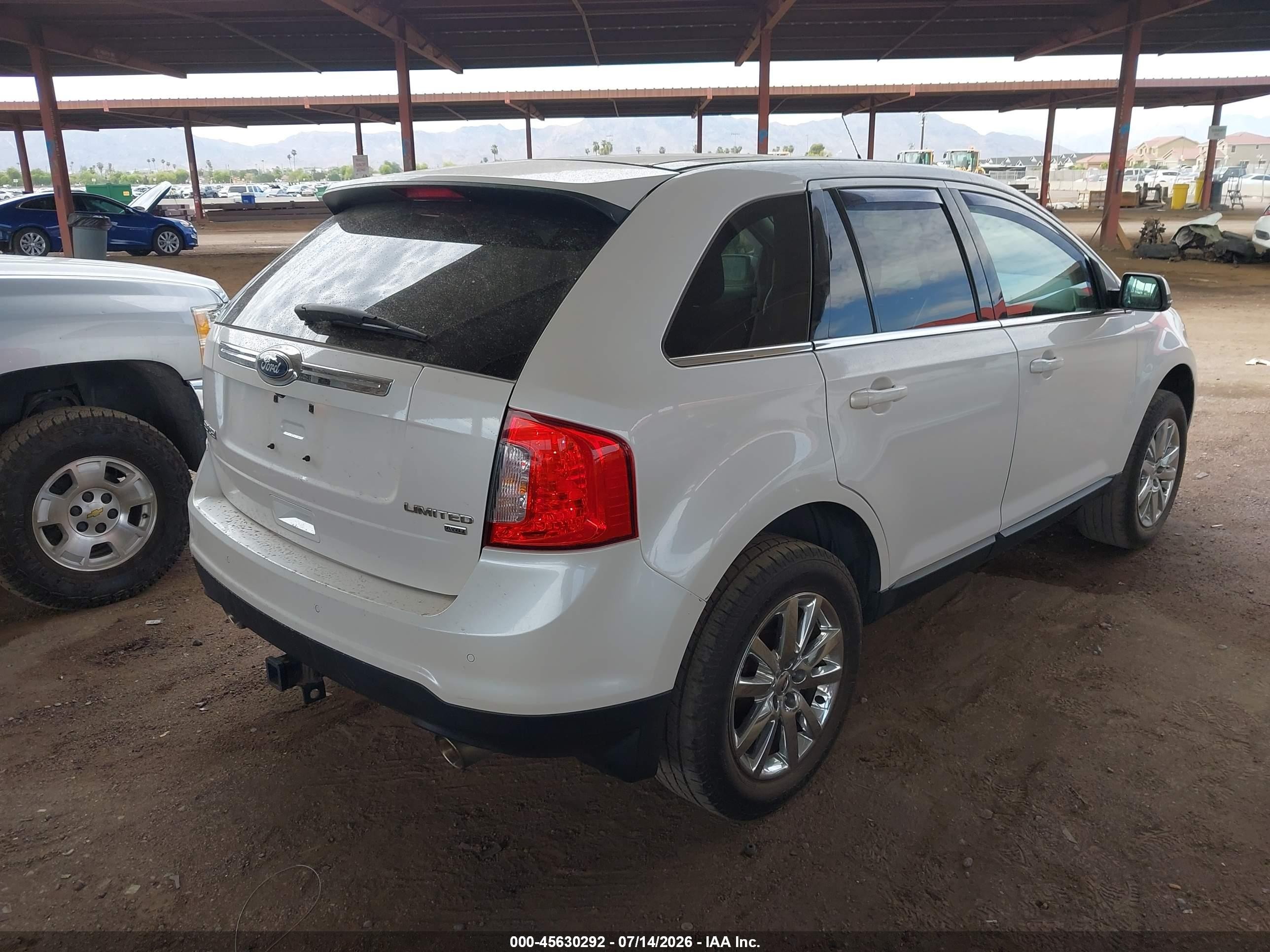 2014 Ford Edge Limited White vin: 2FMDK4KC0EBB31313