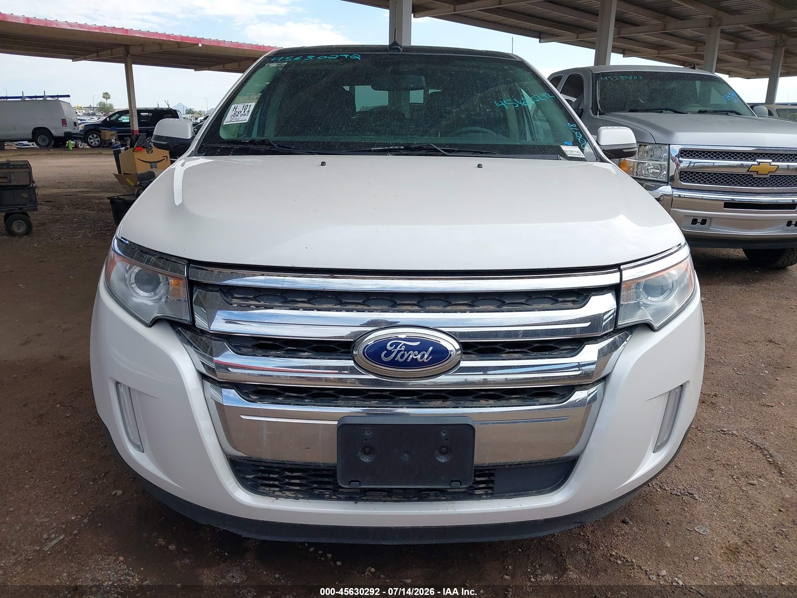 2014 Ford Edge Limited White vin: 2FMDK4KC0EBB31313