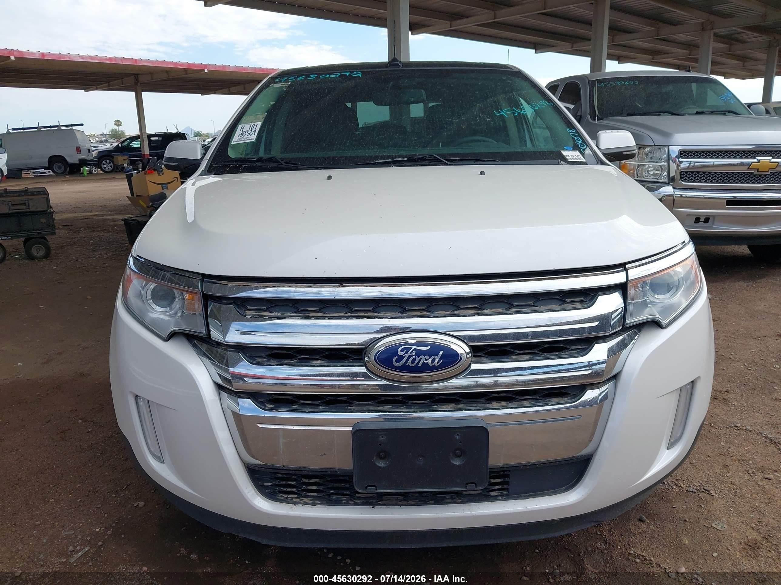 2014 Ford Edge Limited White vin: 2FMDK4KC0EBB31313