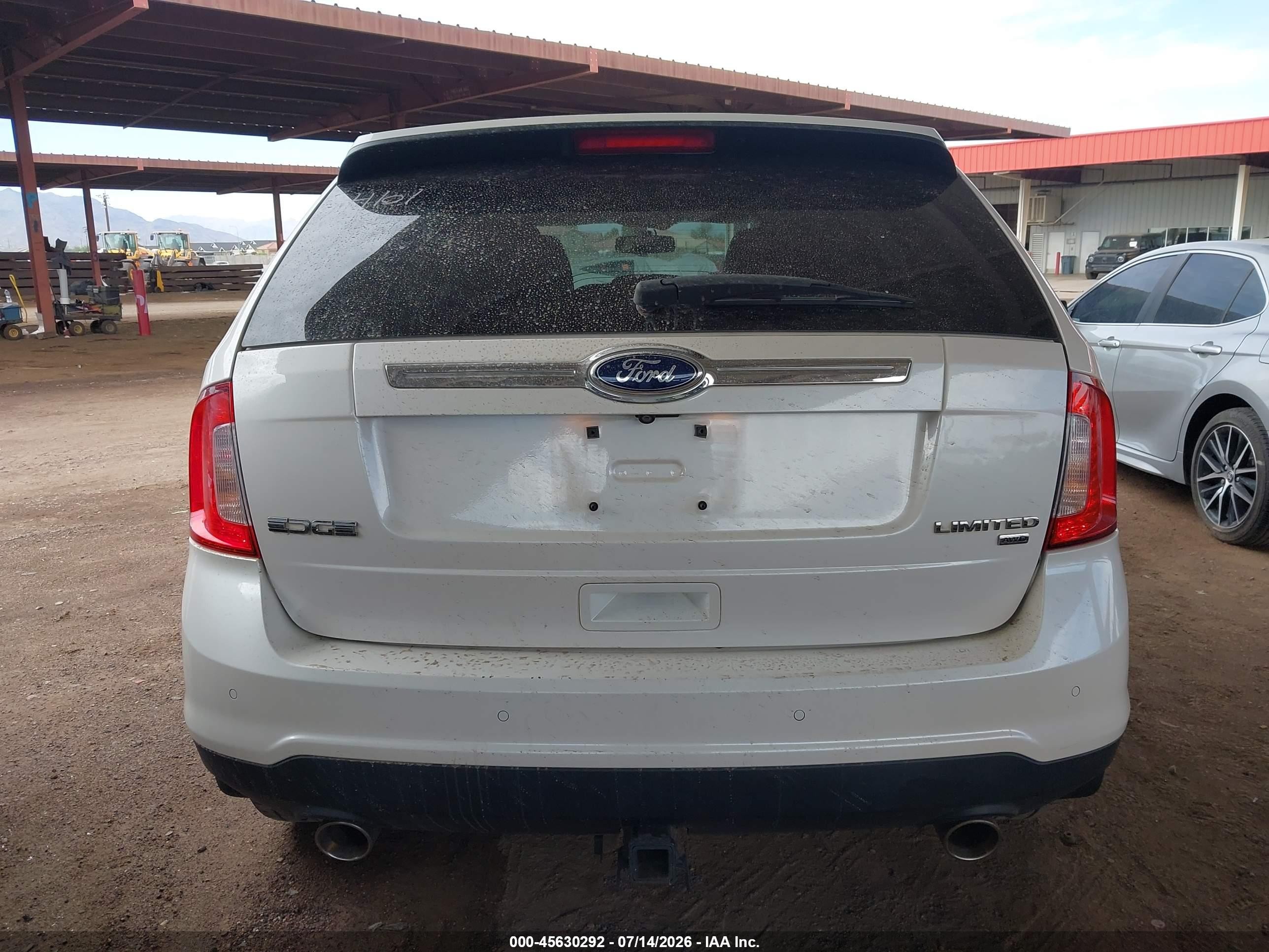 2014 Ford Edge Limited White vin: 2FMDK4KC0EBB31313