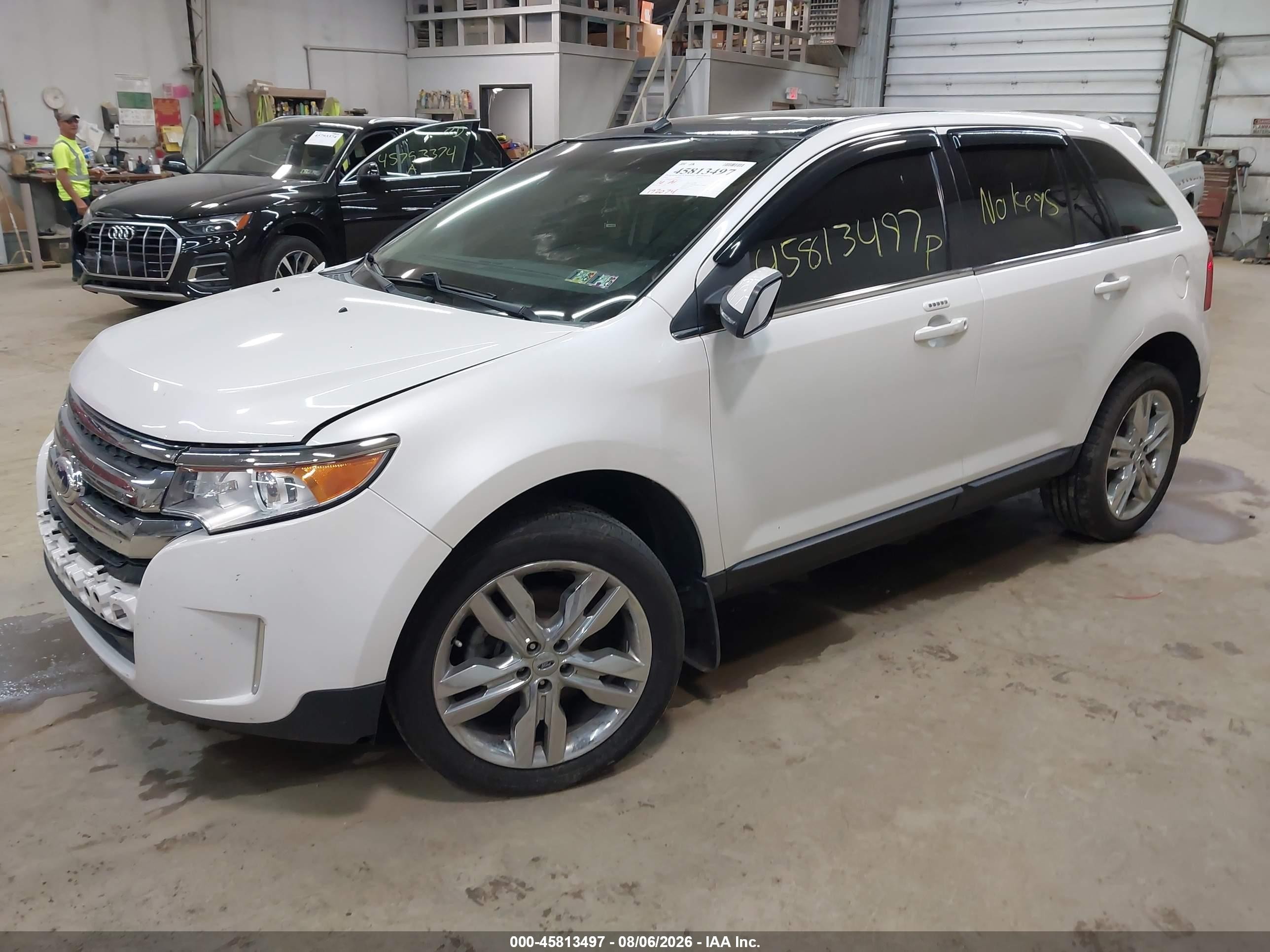 2014 Ford Edge Limited White vin: 2FMDK4KC0EBB52825