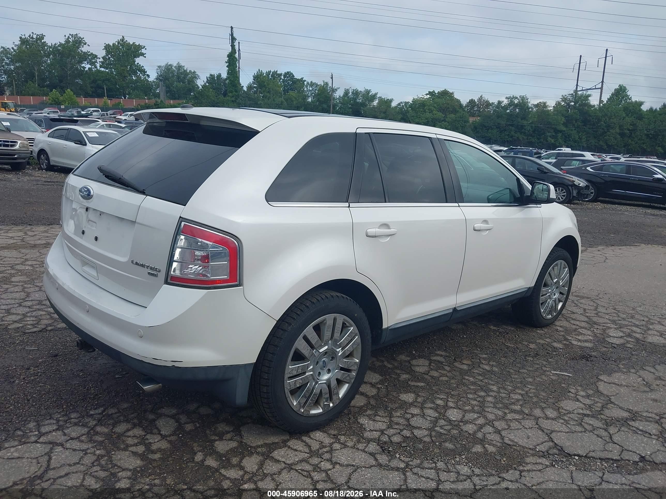 2010 Ford Edge Limited White vin: 2FMDK4KC1ABB45277