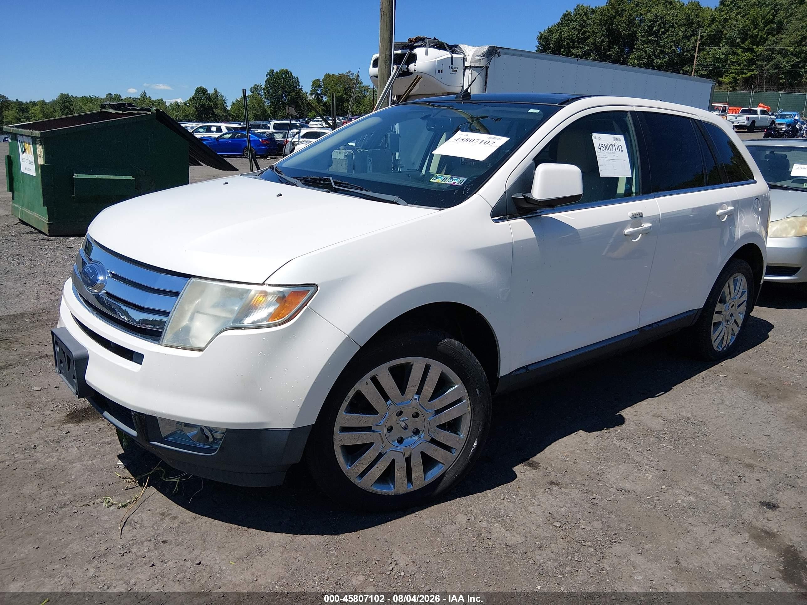 2010 Ford Edge Limited White vin: 2FMDK4KC1ABB50432