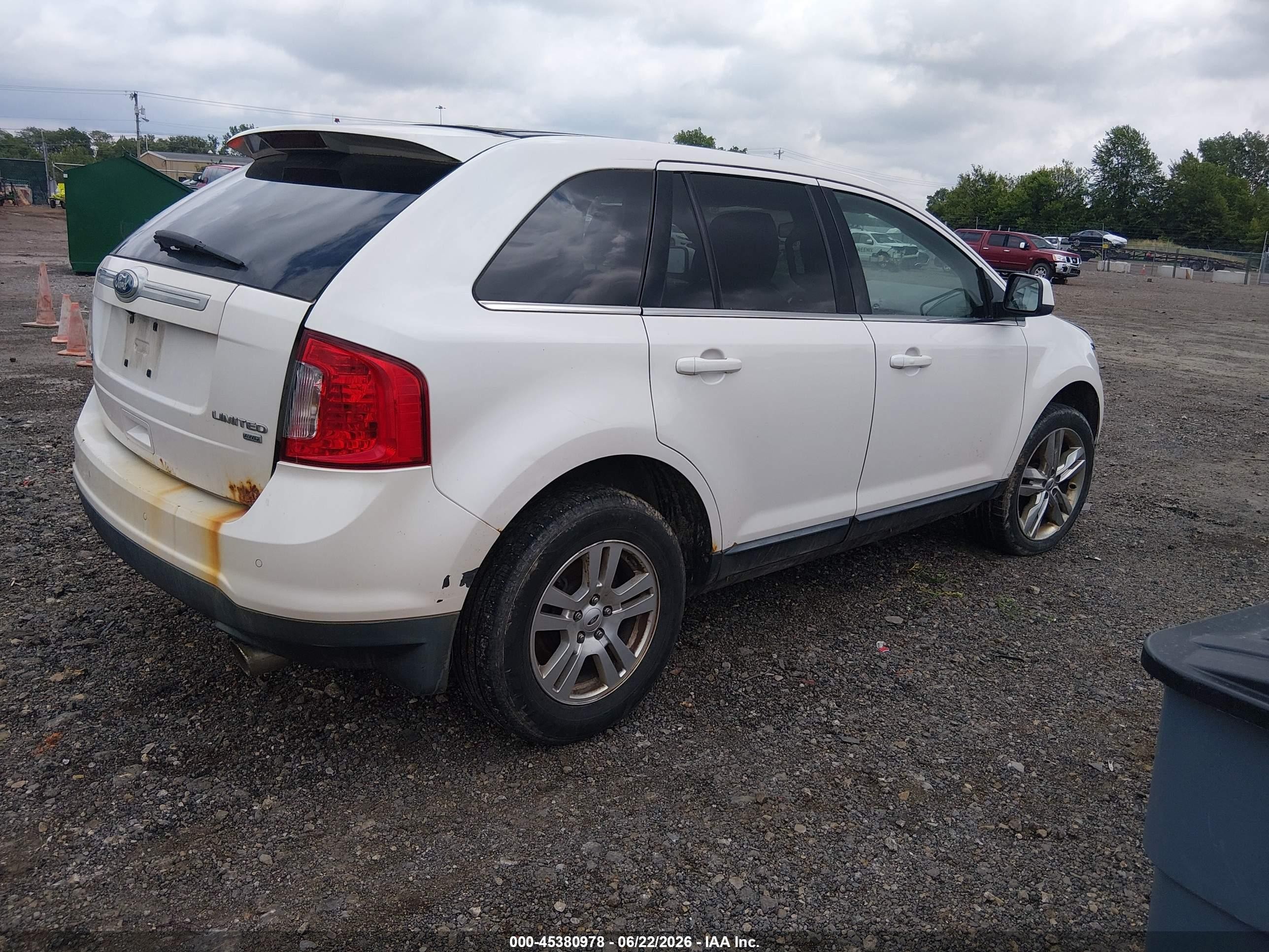 2011 Ford Edge Limited White vin: 2FMDK4KC1BBA10270