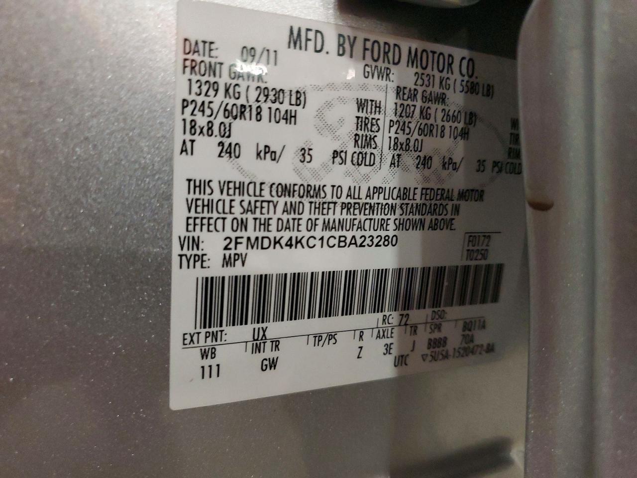 2012 Ford Edge Limited Silver vin: 2FMDK4KC1CBA23280