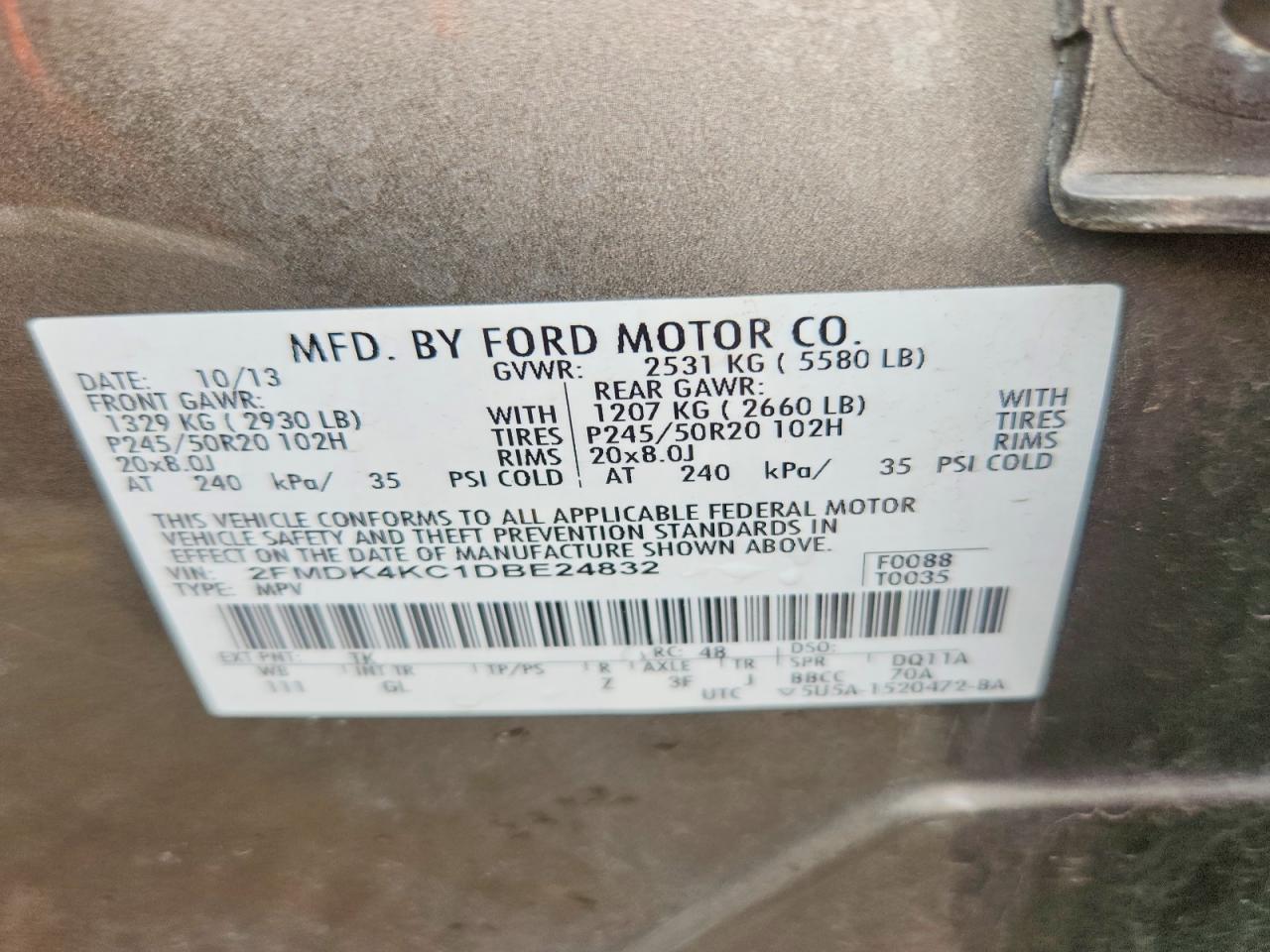 2013 Ford Edge Limited Brown vin: 2FMDK4KC1DBE24832