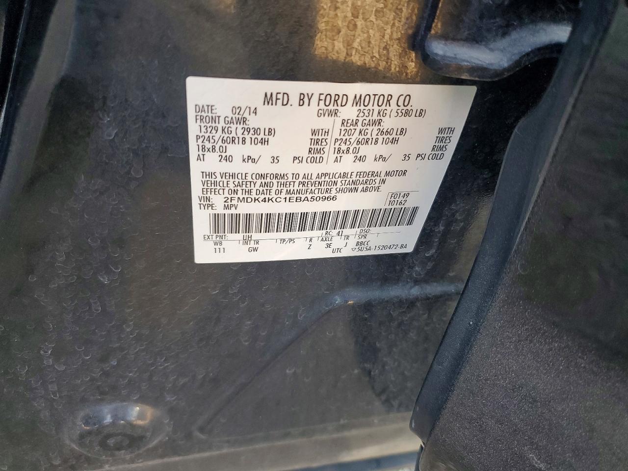 2014 Ford Edge Limited Black vin: 2FMDK4KC1EBA50966