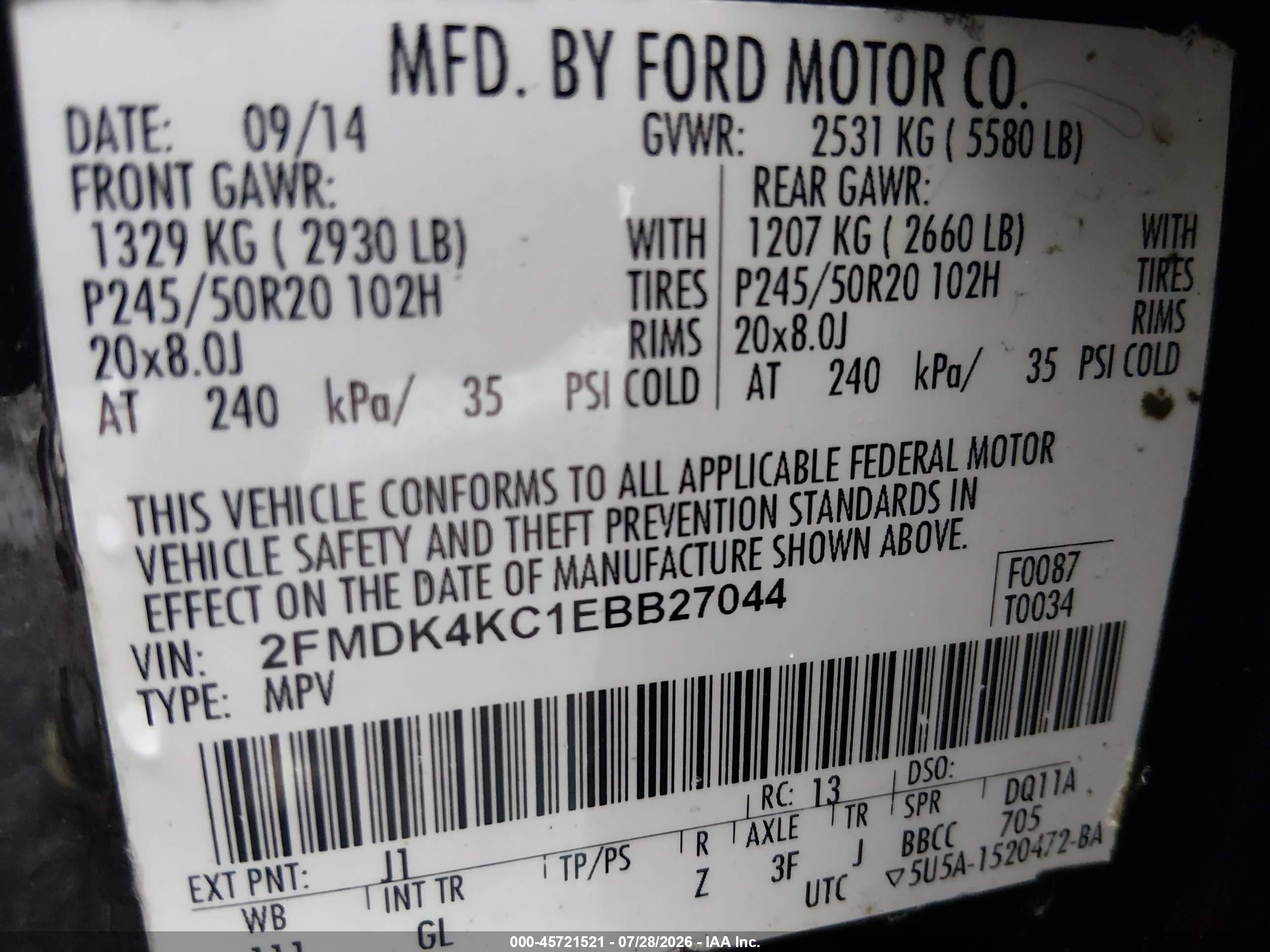 2014 Ford Edge Limited Black vin: 2FMDK4KC1EBB27044