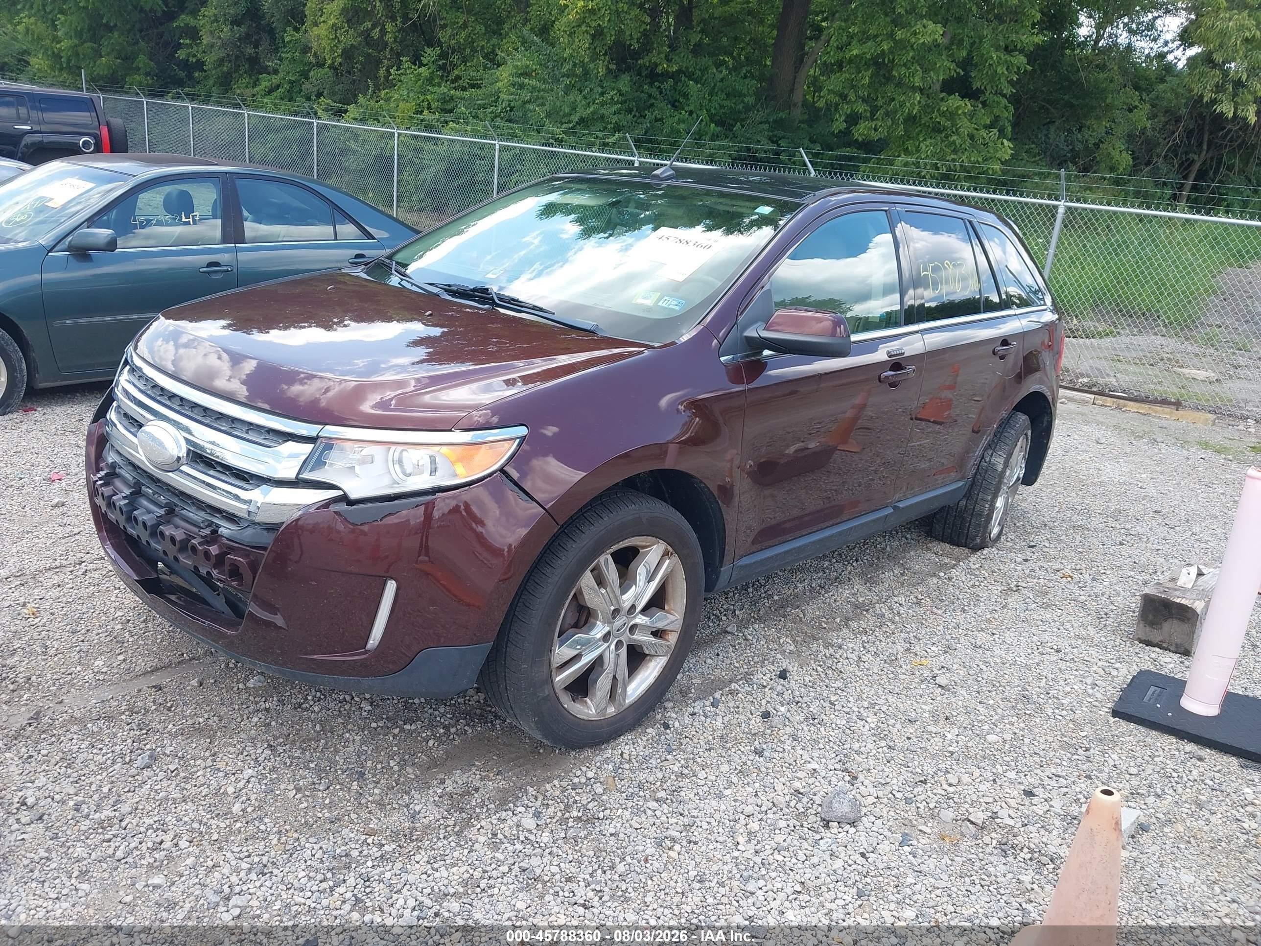 2012 Ford Edge Limited Maroon vin: 2FMDK4KC2CBA26088