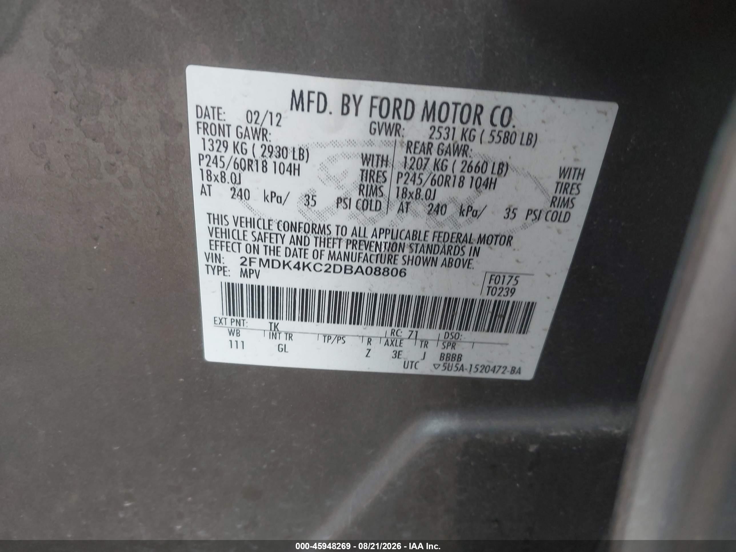 2013 Ford Edge Limited Серебряный vin: 2FMDK4KC2DBA08806