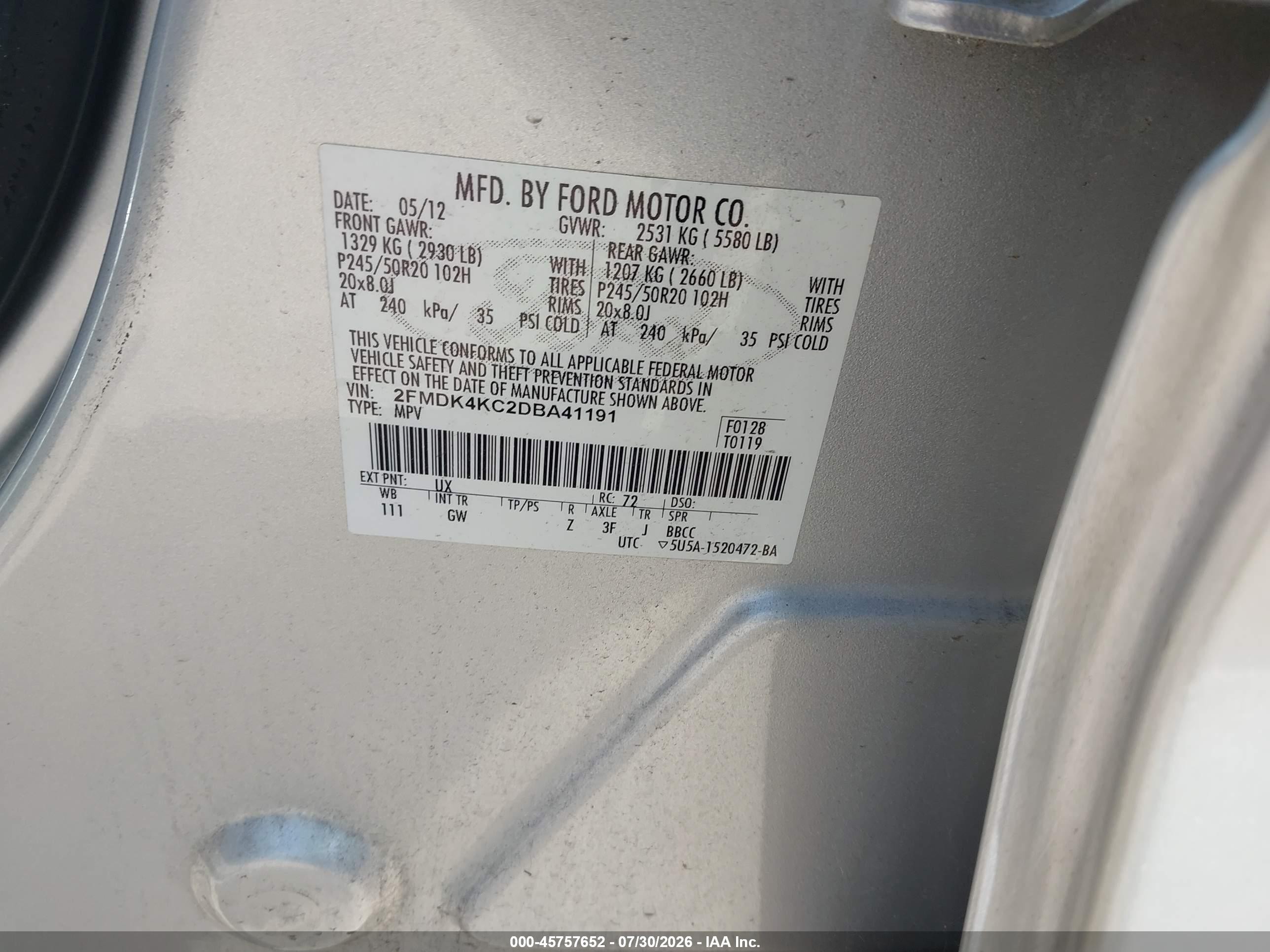 2013 Ford Edge Limited Silver vin: 2FMDK4KC2DBA41191