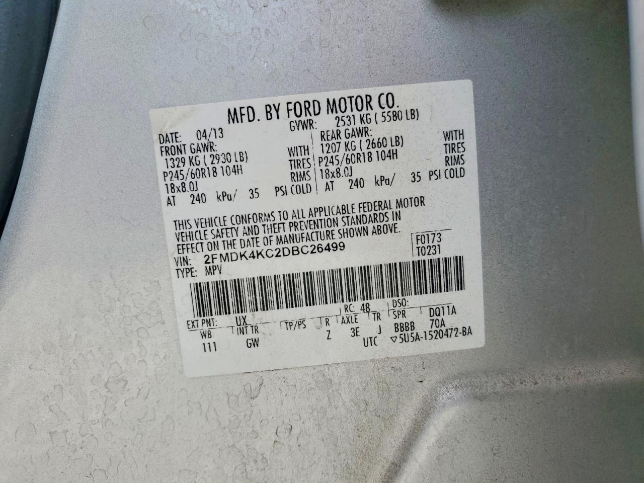 2013 Ford Edge Limited Silver vin: 2FMDK4KC2DBC26499