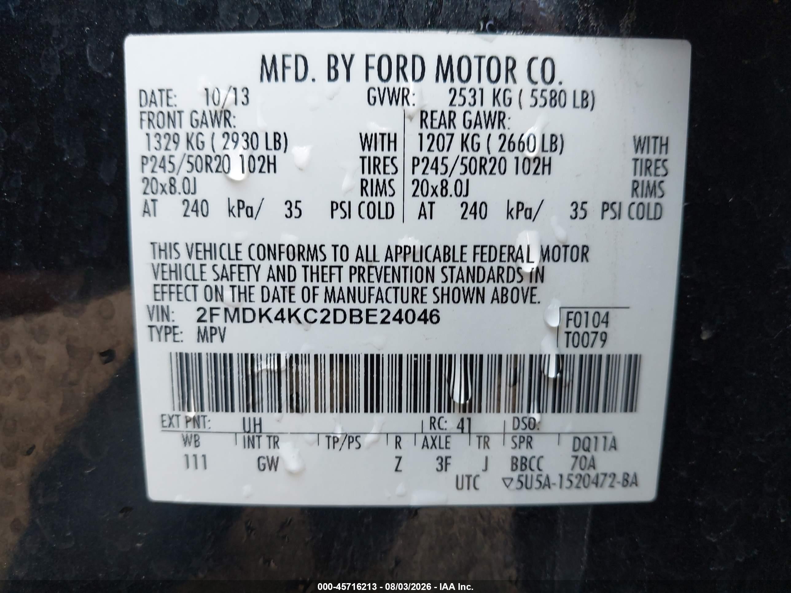 2013 Ford Edge Limited Black vin: 2FMDK4KC2DBE24046