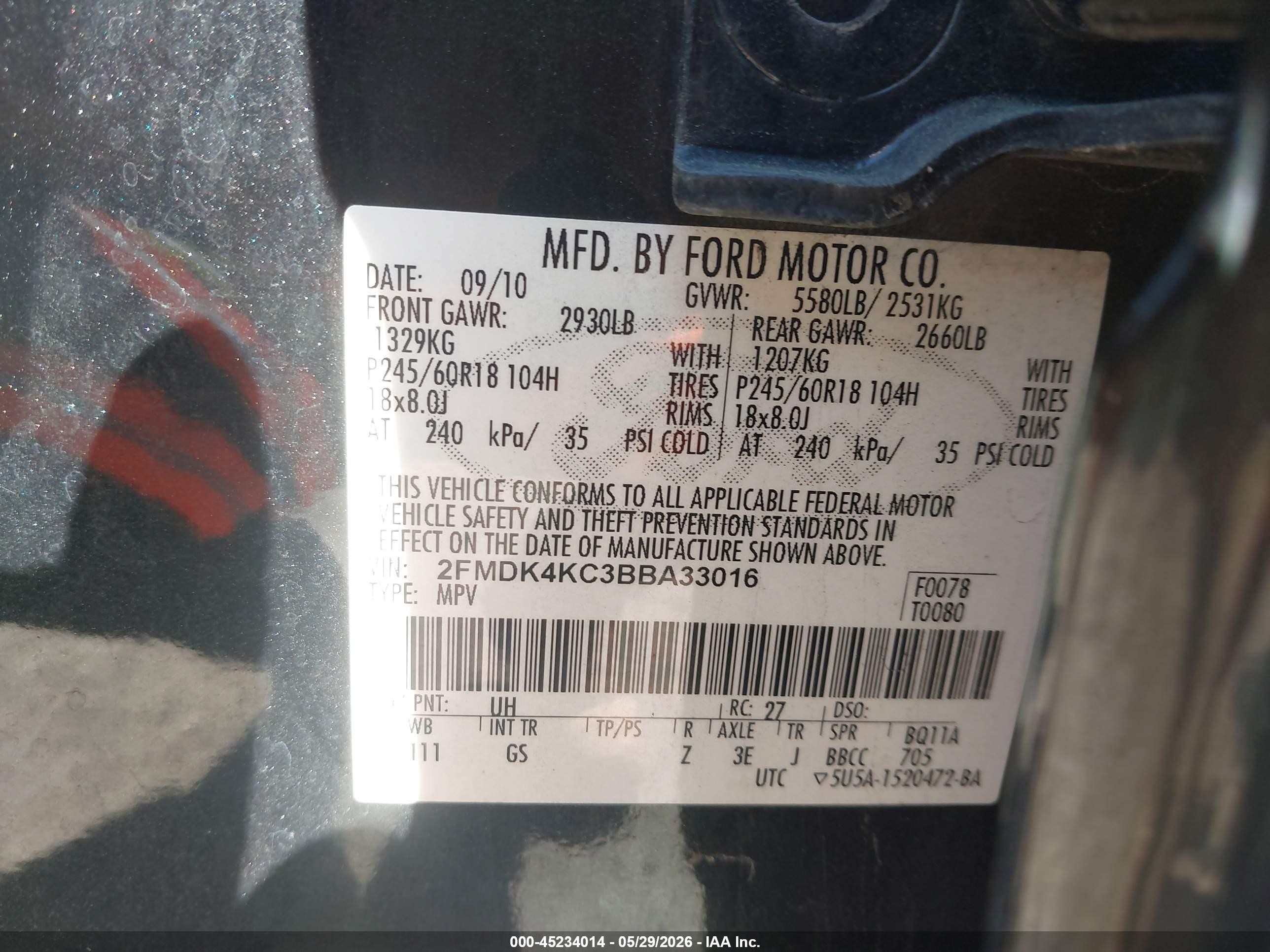 2011 Ford Edge Limited Black vin: 2FMDK4KC3BBA33016