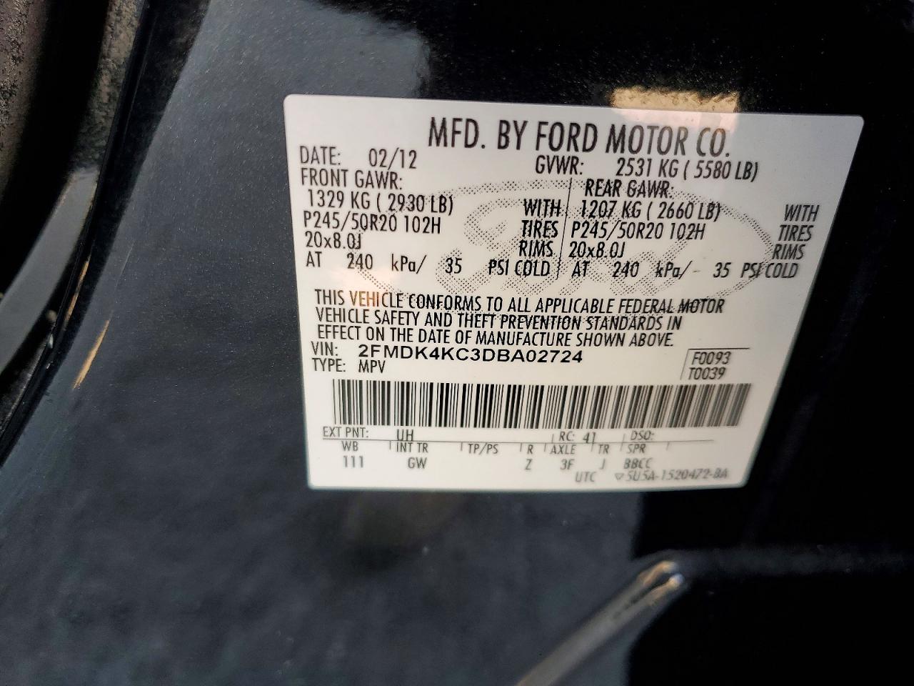 2013 Ford Edge Limited Black vin: 2FMDK4KC3DBA02724