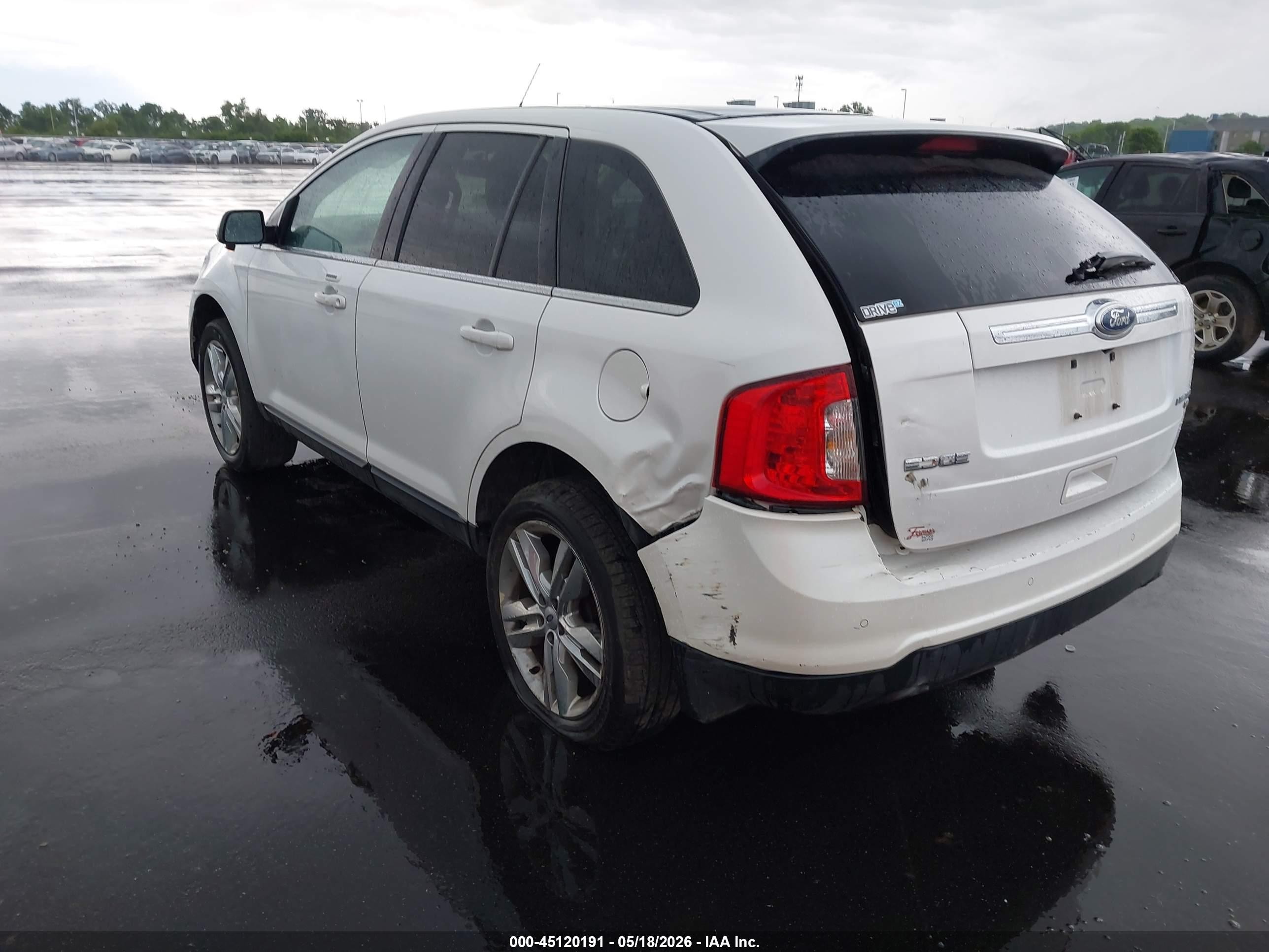 2013 Ford Edge Limited White vin: 2FMDK4KC3DBC84332