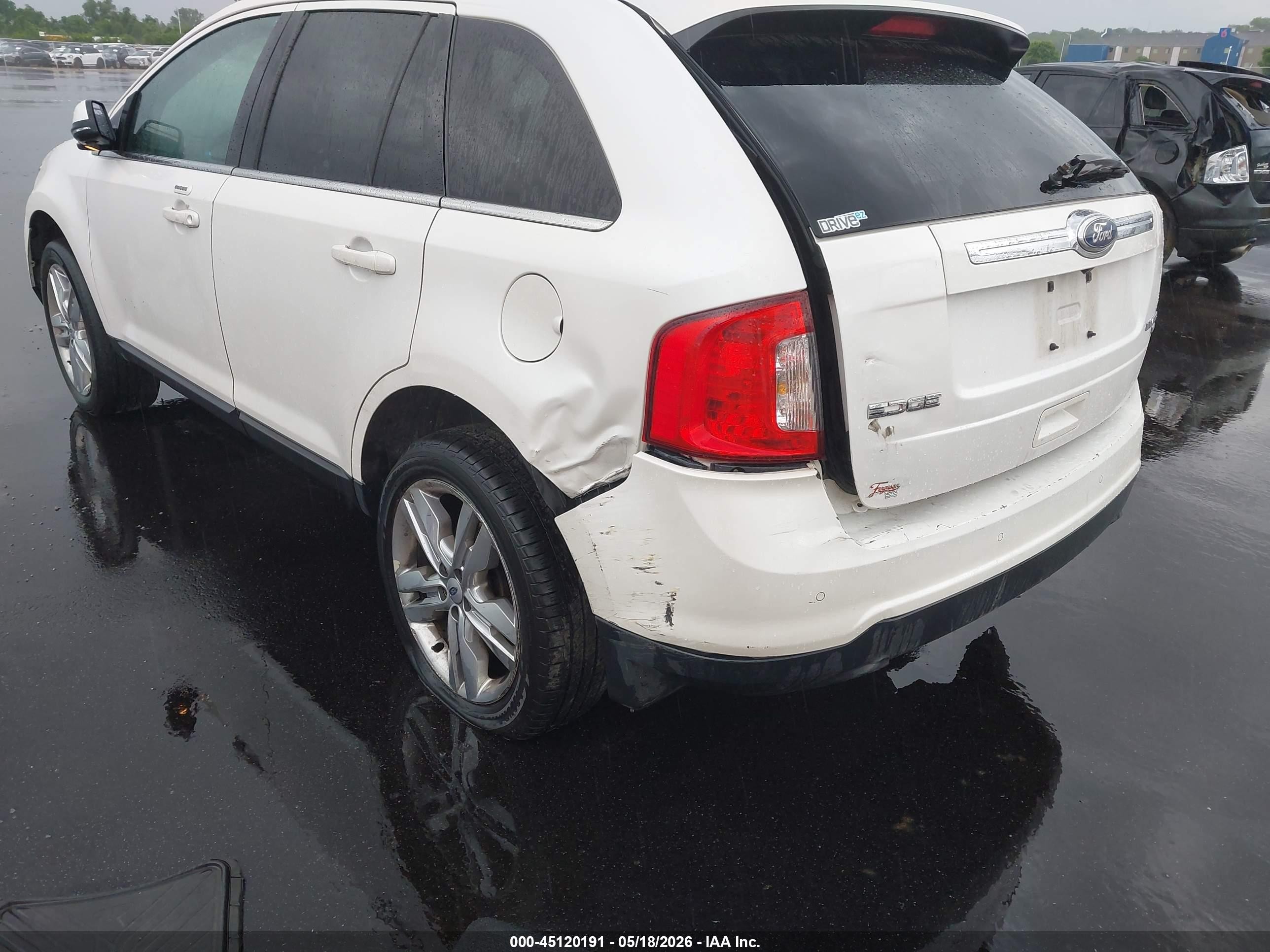 2013 Ford Edge Limited White vin: 2FMDK4KC3DBC84332
