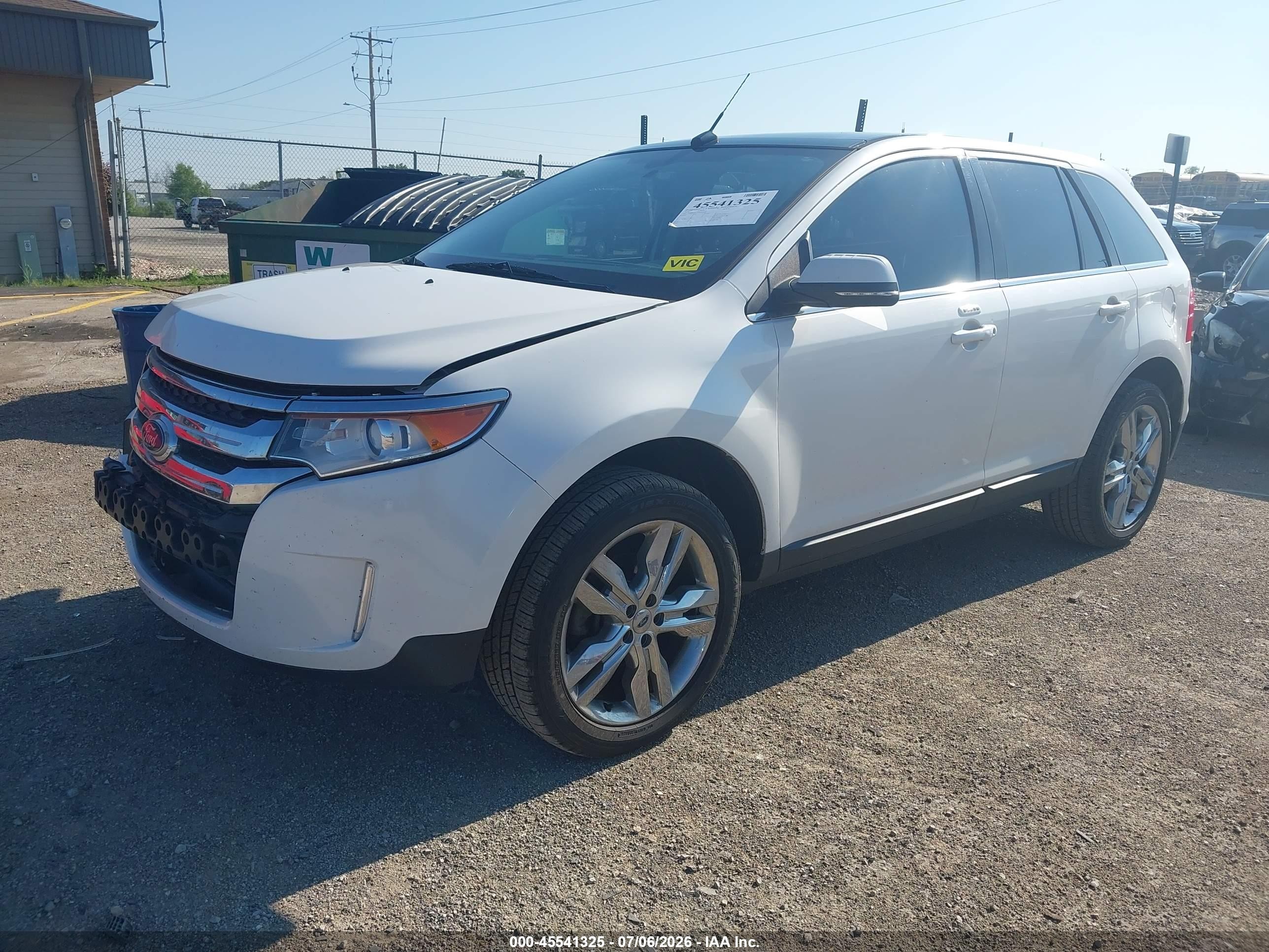 2014 Ford Edge Limited White vin: 2FMDK4KC3EBA91826
