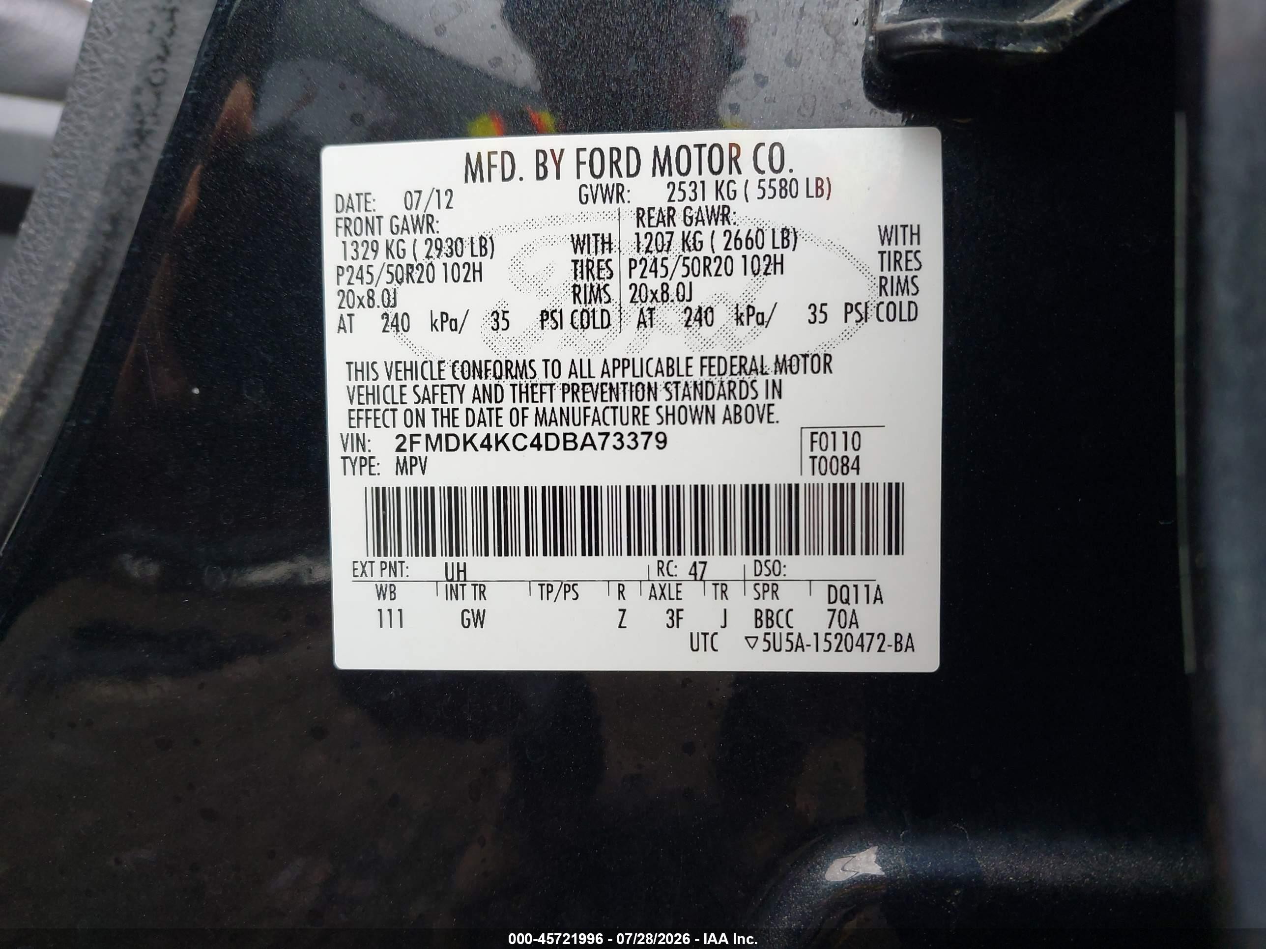 2013 Ford Edge Limited Black vin: 2FMDK4KC4DBA73379