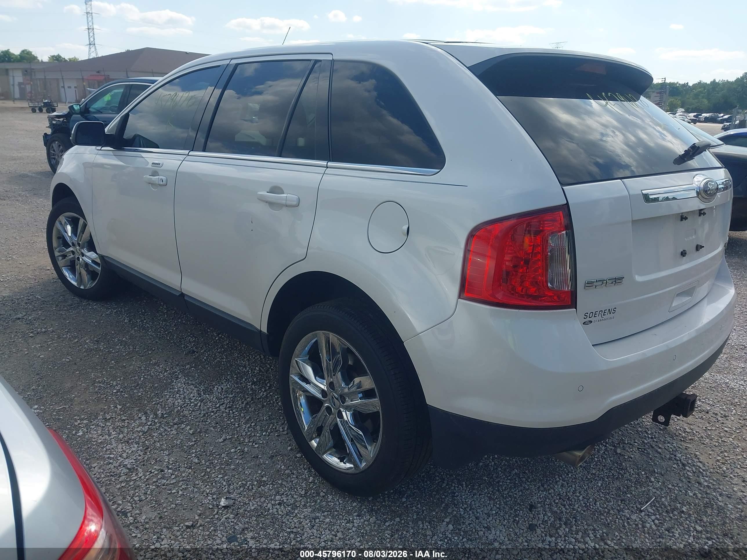 2013 Ford Edge Limited White vin: 2FMDK4KC4DBB10432