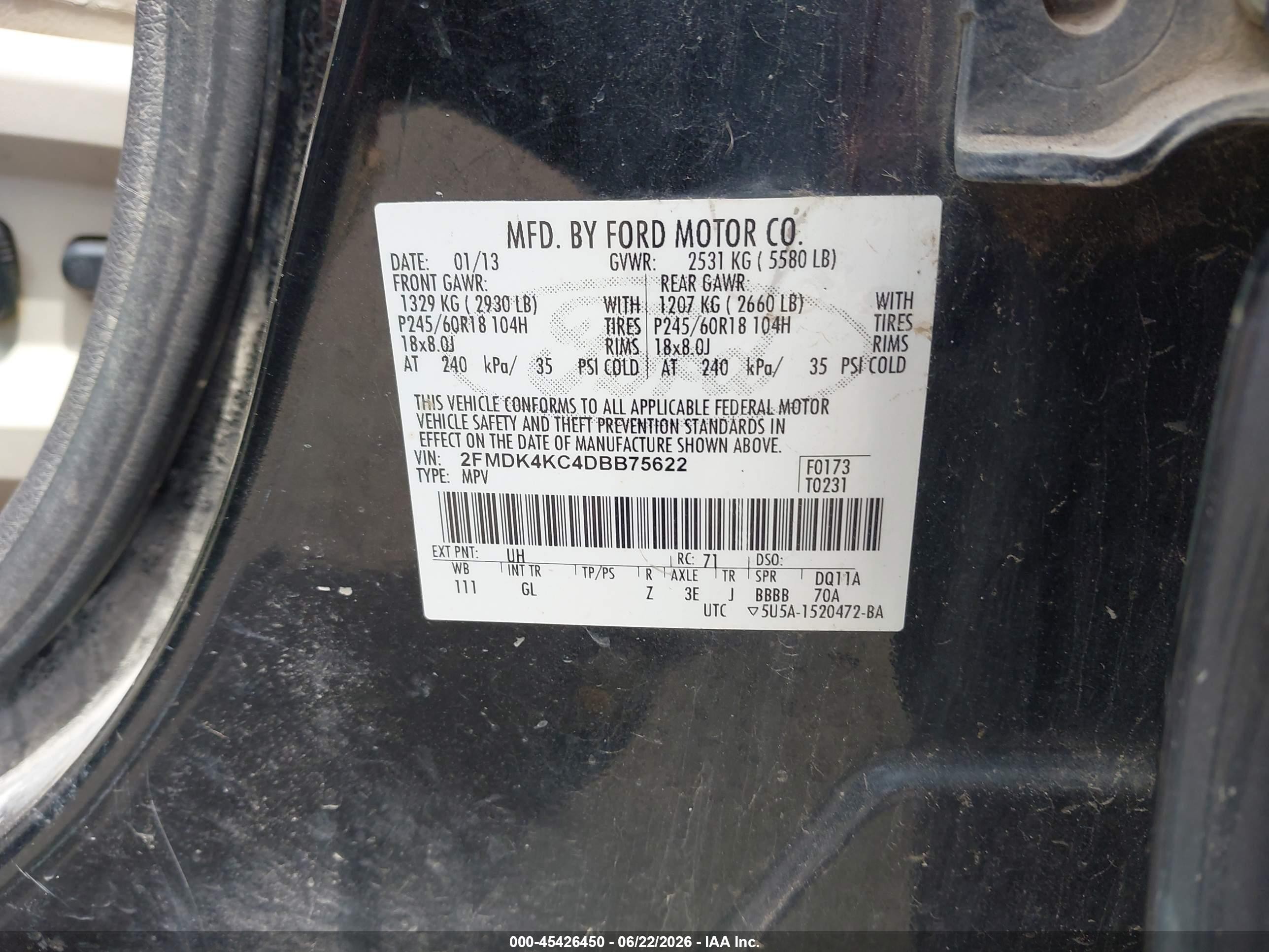2013 Ford Edge Limited Black vin: 2FMDK4KC4DBB75622