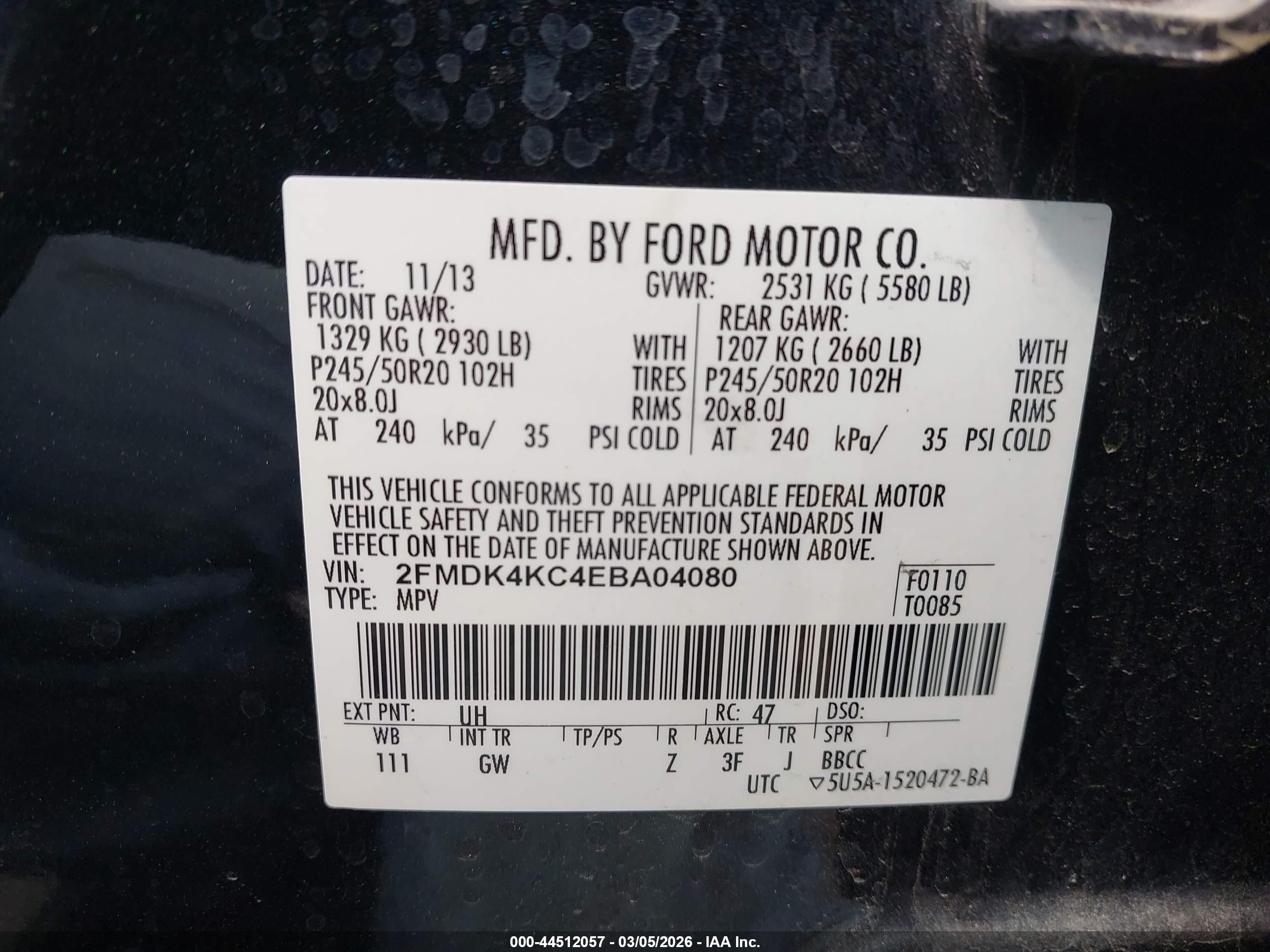 2014 Ford Edge Limited Black vin: 2FMDK4KC4EBA04080