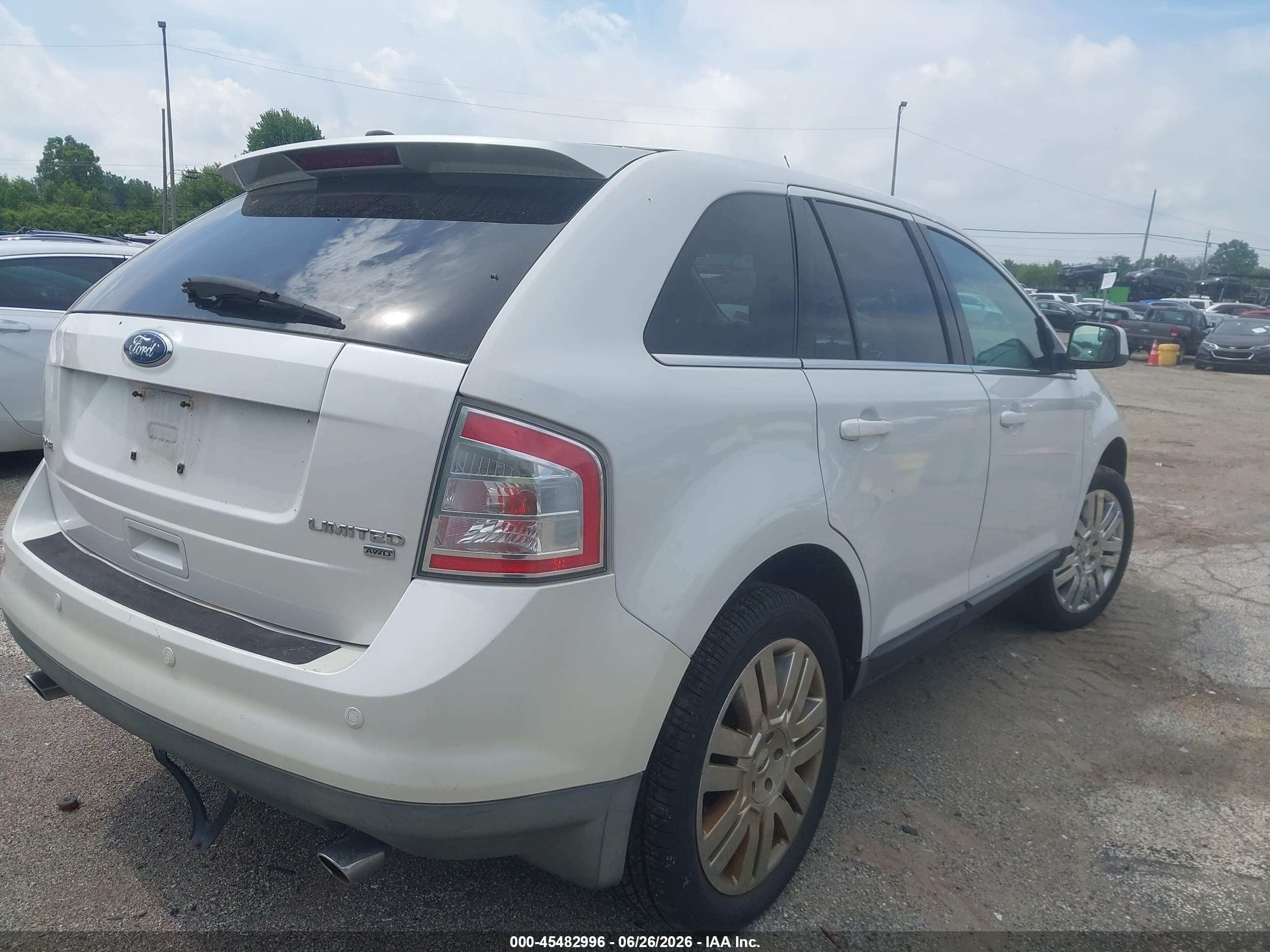 2010 Ford Edge Limited White vin: 2FMDK4KC5ABA48230