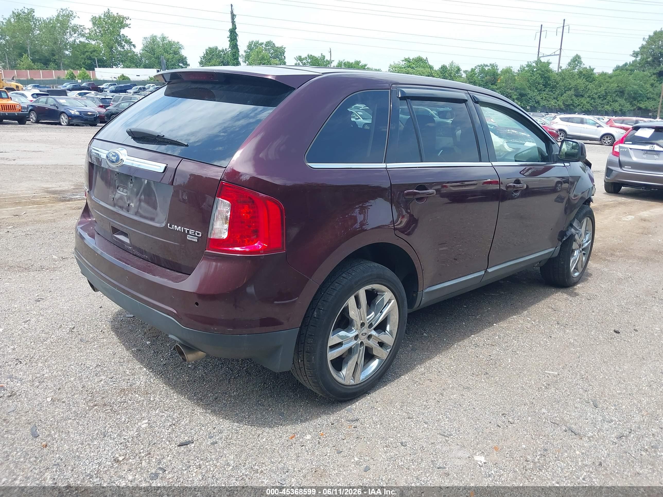 2011 Ford Edge Limited Burgundy vin: 2FMDK4KC5BBA17741