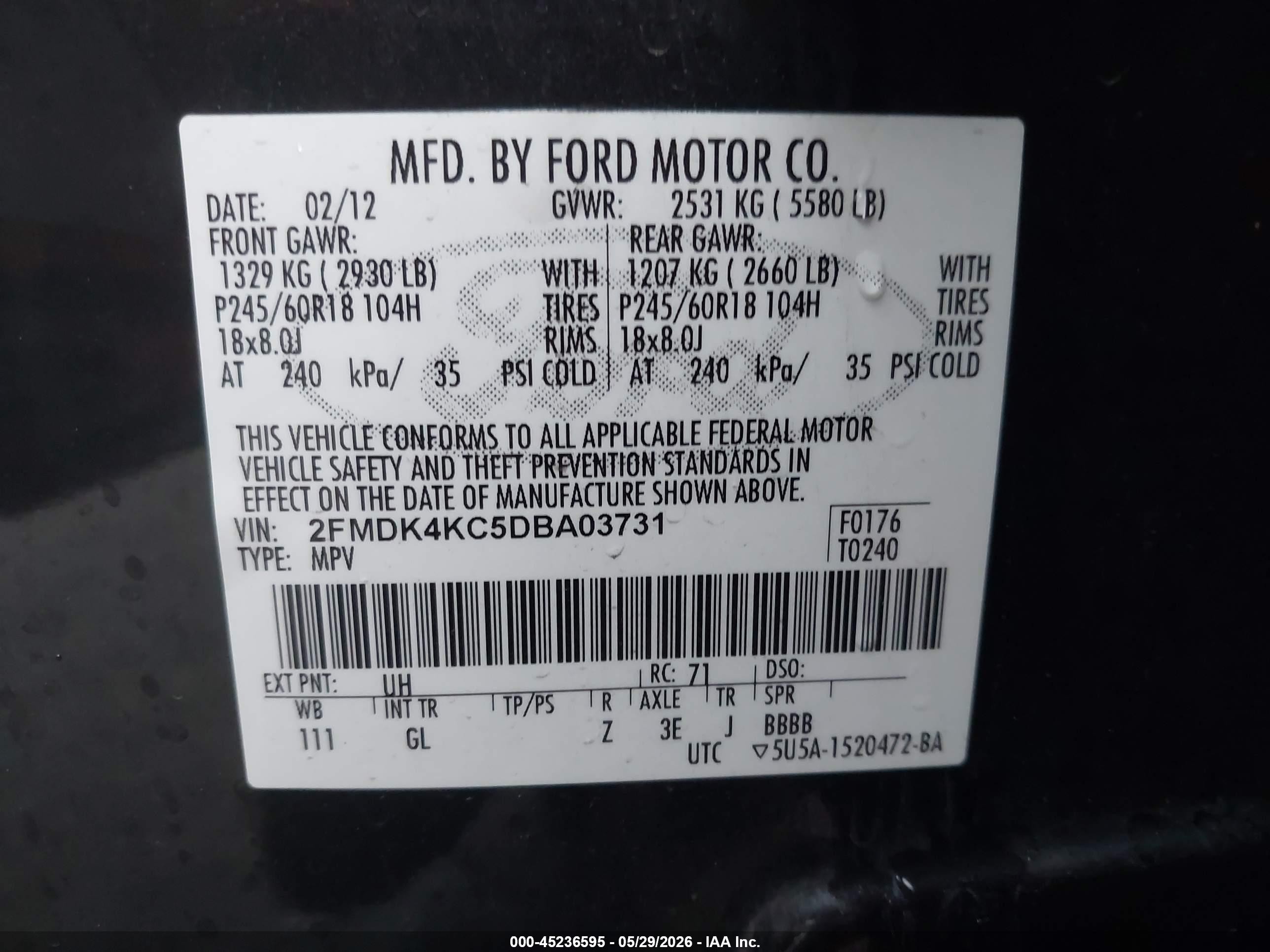 2013 Ford Edge Limited Black vin: 2FMDK4KC5DBA03731