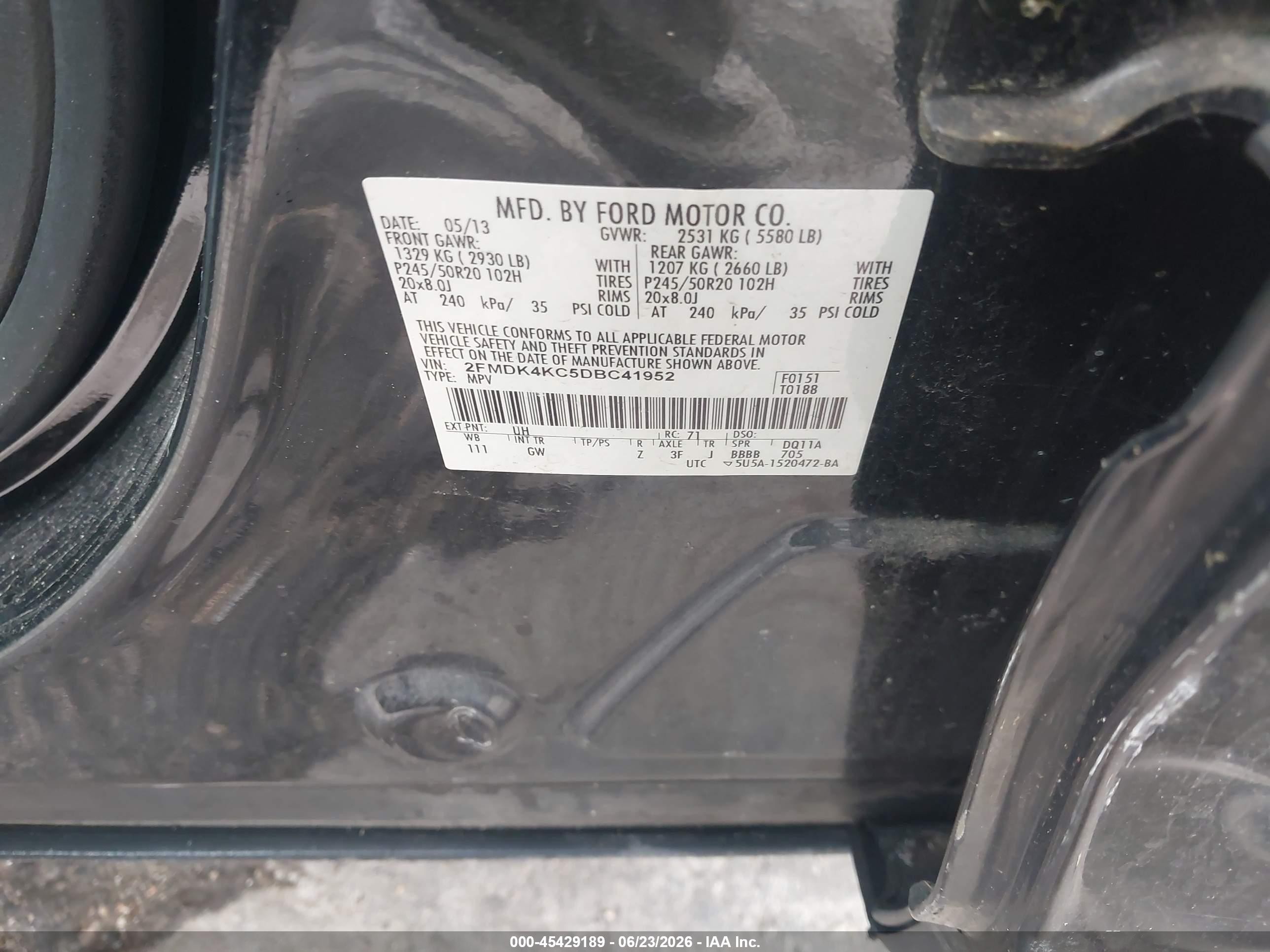 2013 Ford Edge Limited Black vin: 2FMDK4KC5DBC41952