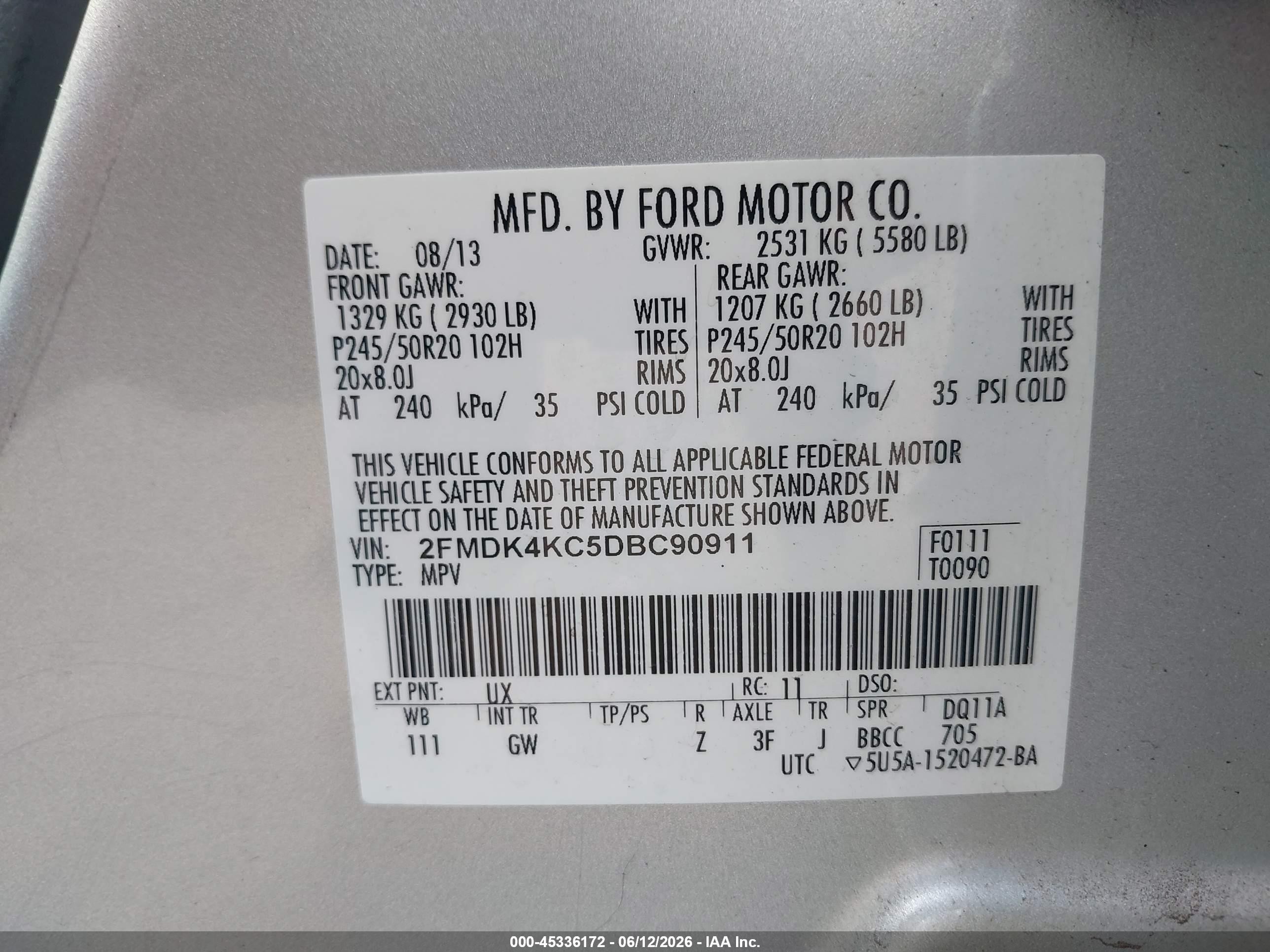 2013 Ford Edge Limited Silver vin: 2FMDK4KC5DBC90911