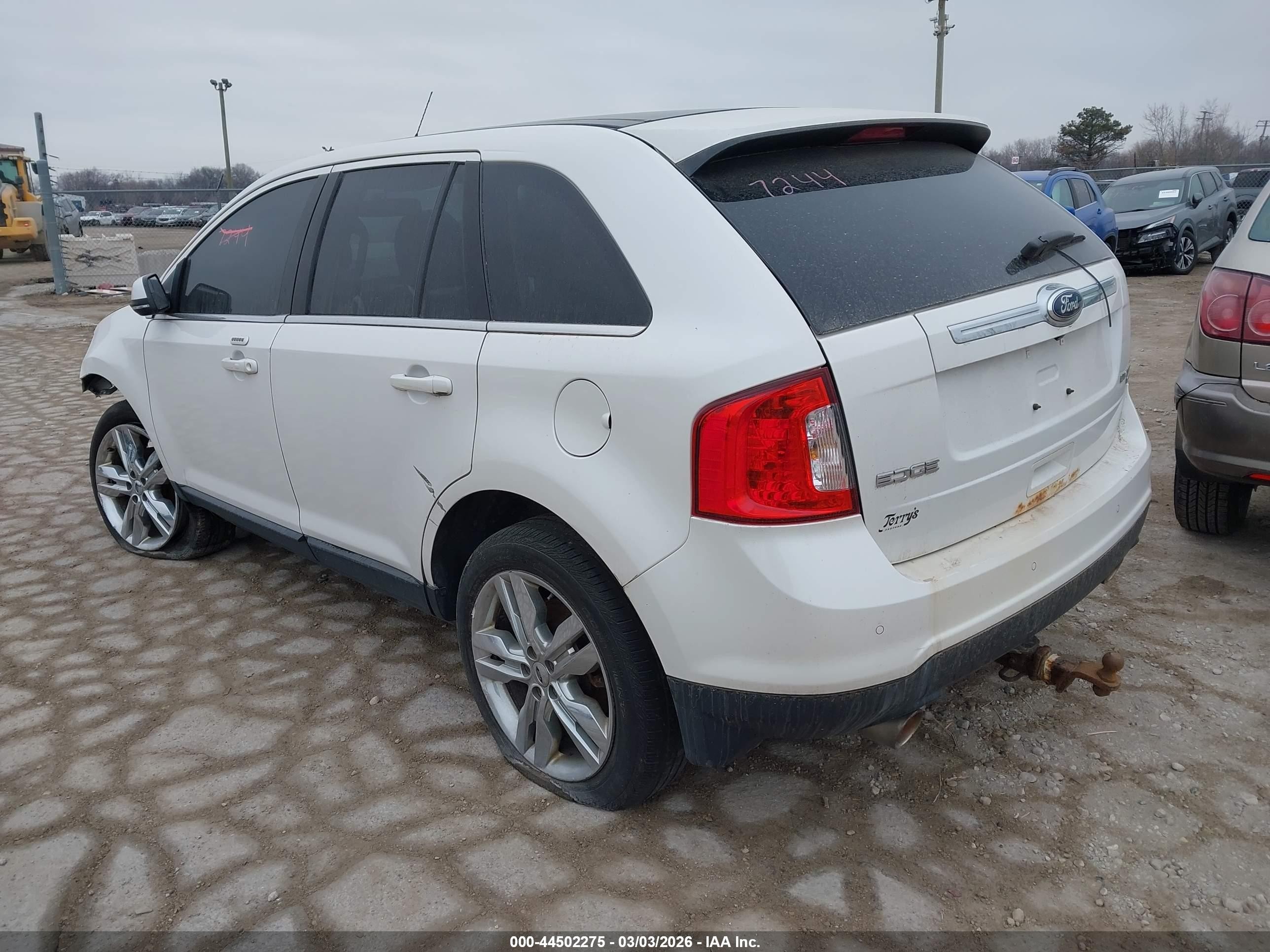 2013 Ford Edge Limited White vin: 2FMDK4KC5DBE24056