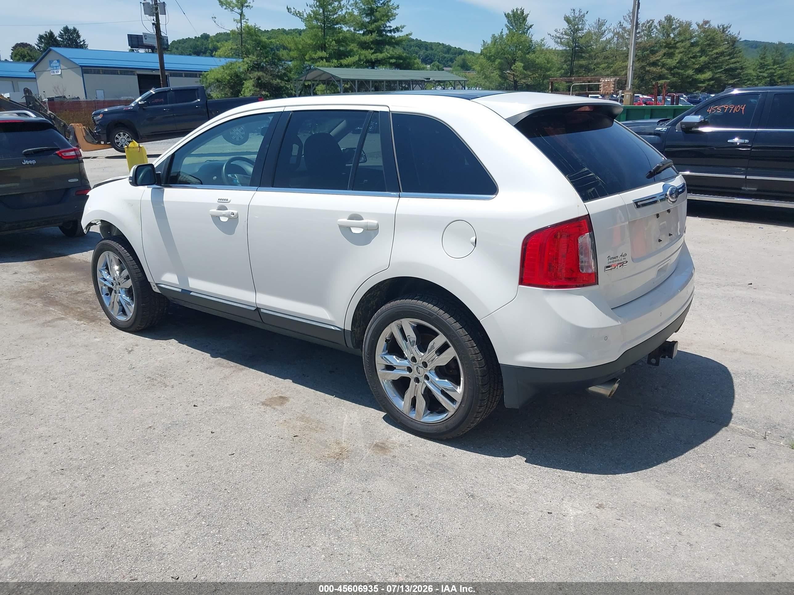 2013 Ford Edge Limited White vin: 2FMDK4KC6DBC01671