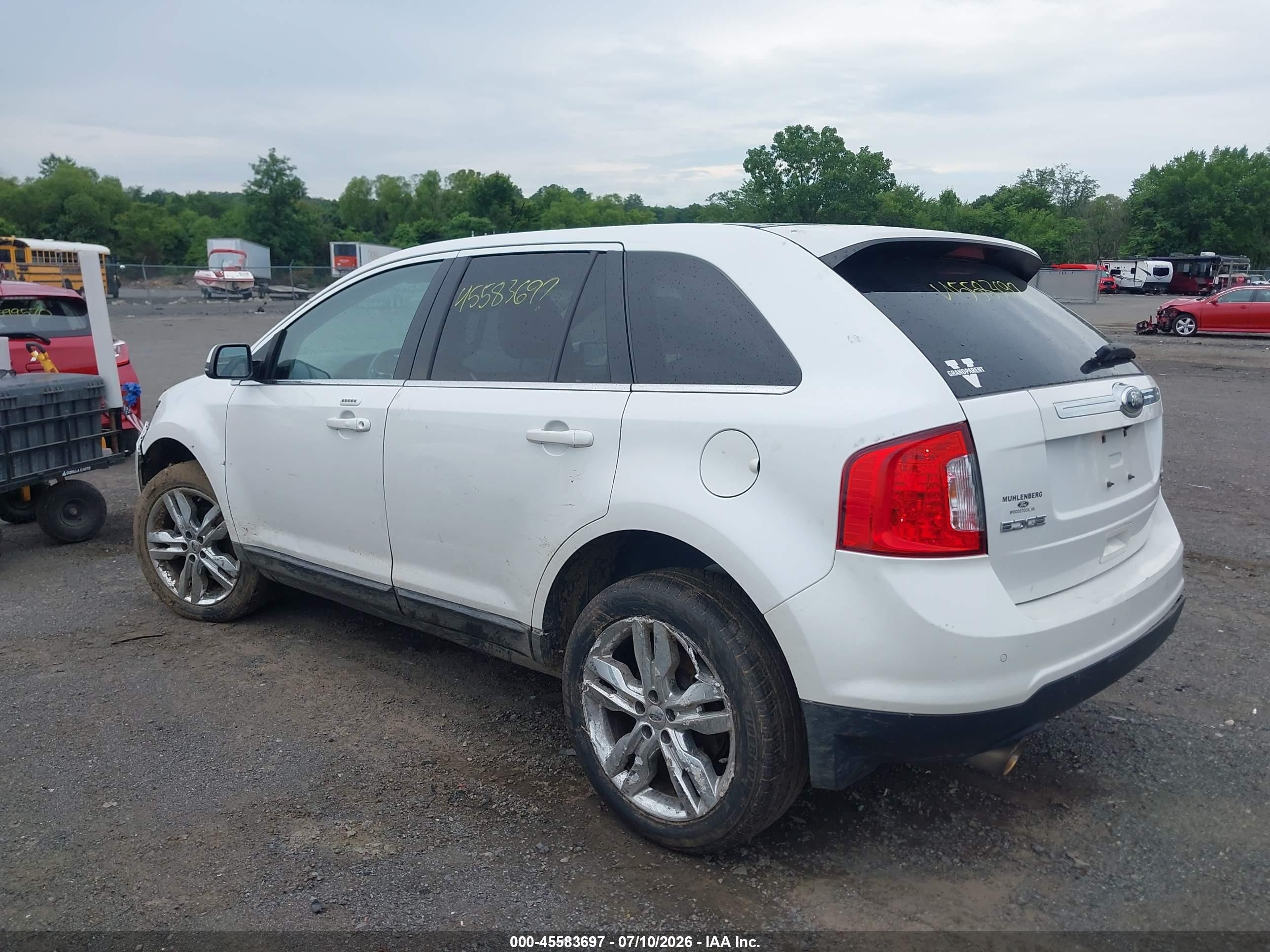 2013 Ford Edge Limited White vin: 2FMDK4KC6DBC33181