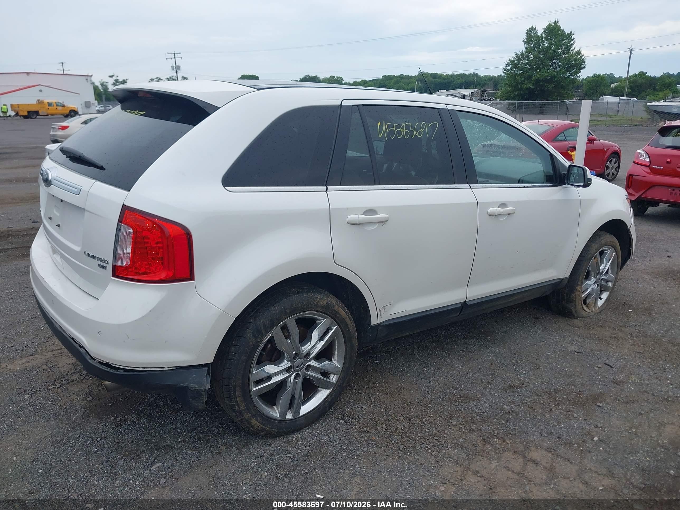 2013 Ford Edge Limited White vin: 2FMDK4KC6DBC33181