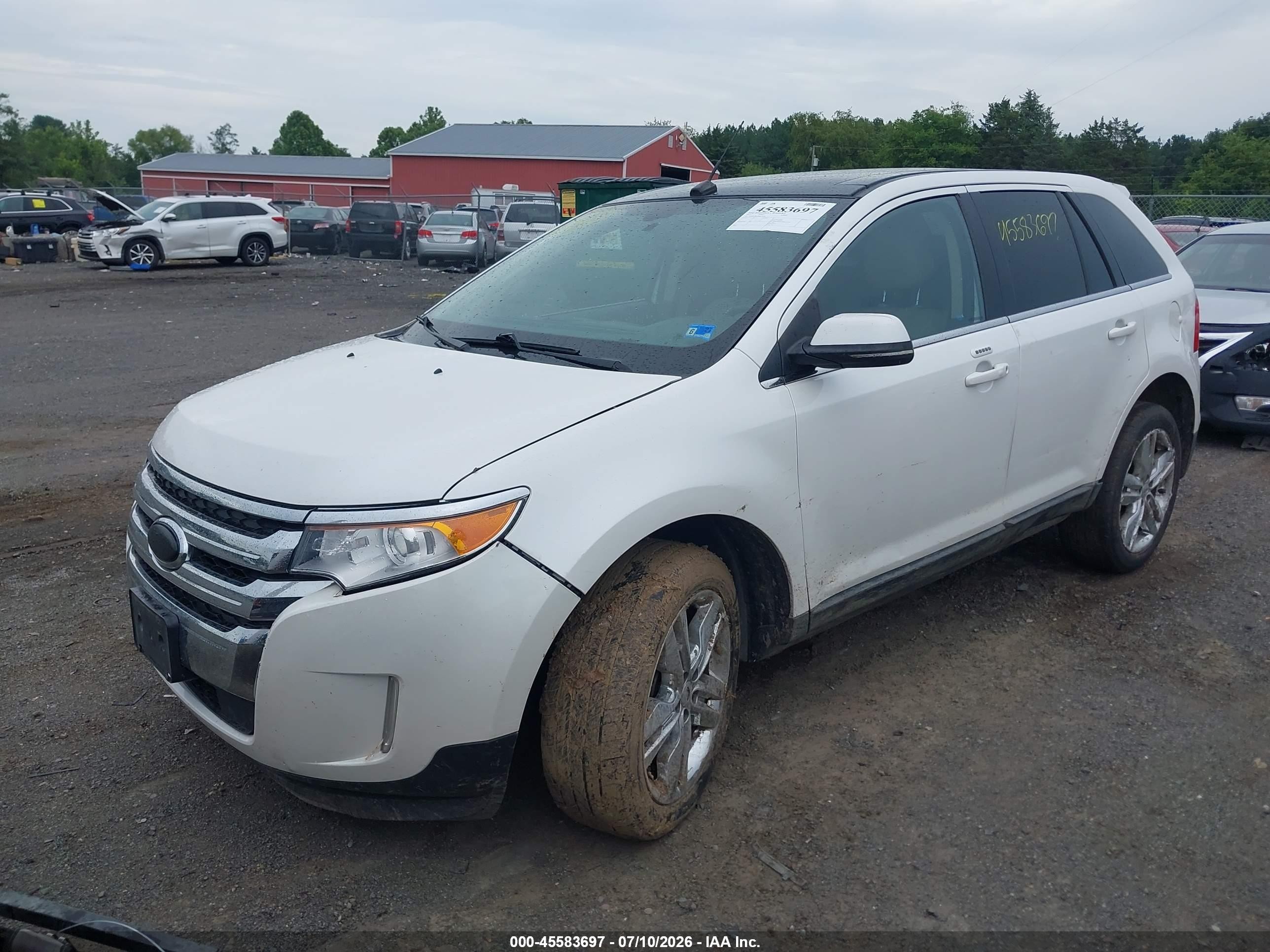 2013 Ford Edge Limited White vin: 2FMDK4KC6DBC33181