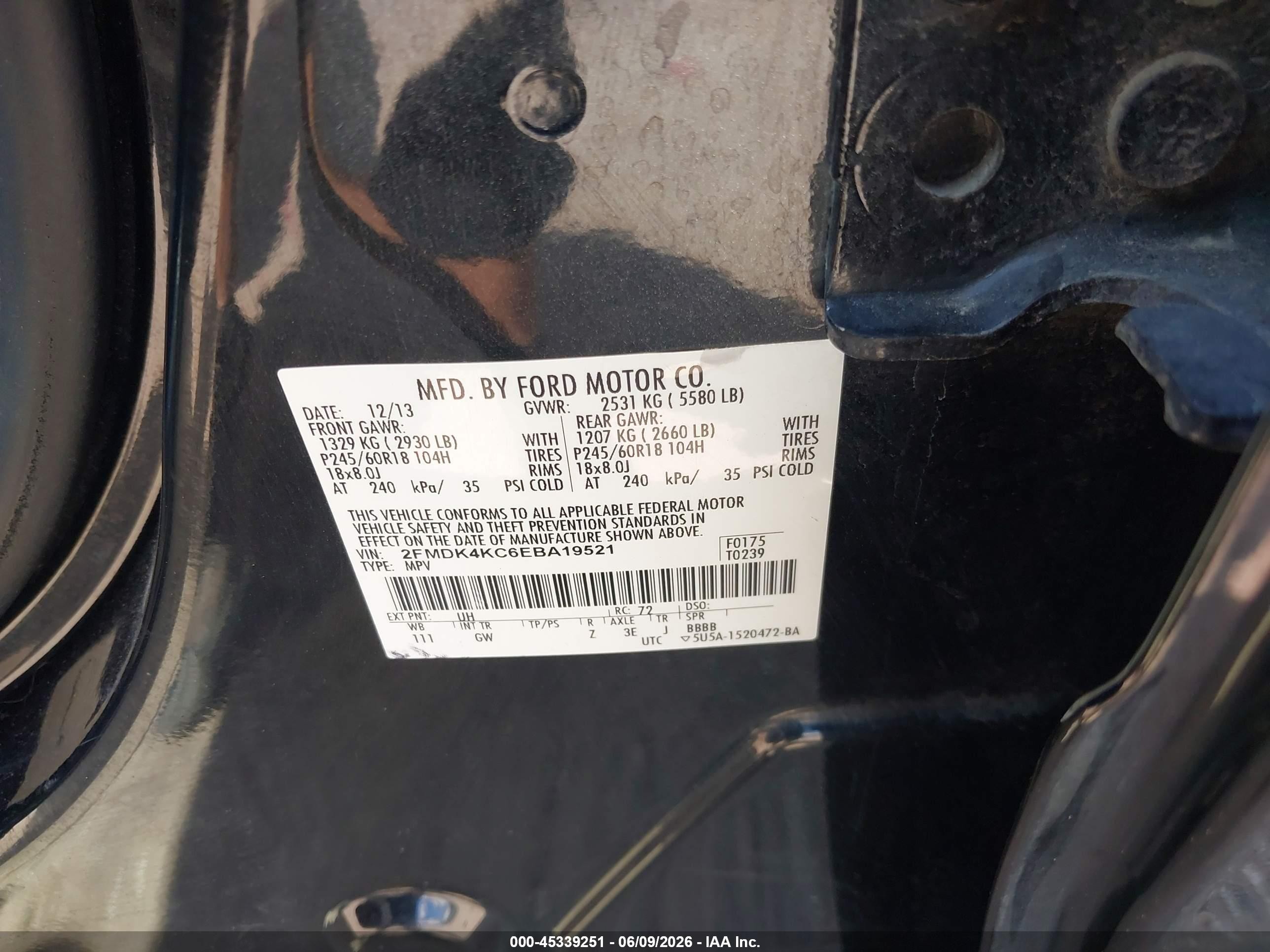 2014 Ford Edge Limited Black vin: 2FMDK4KC6EBA19521