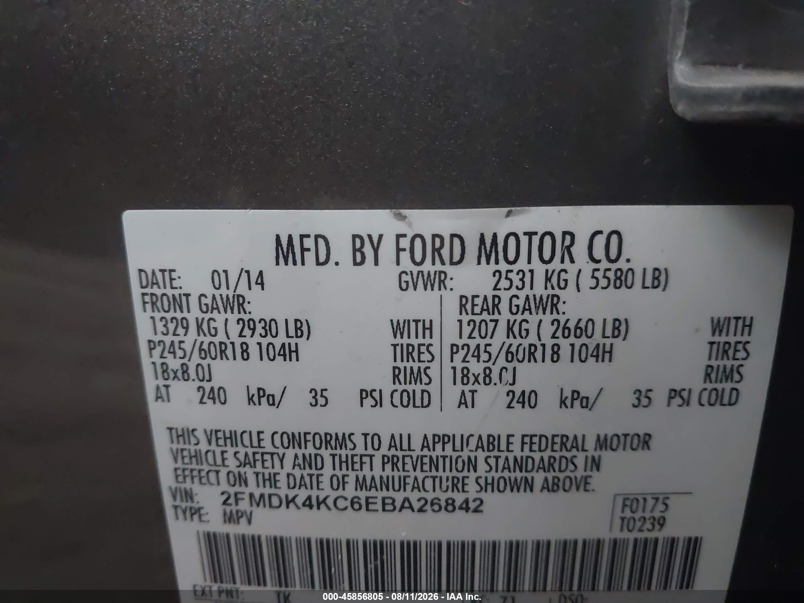 2014 Ford Edge Limited Gray vin: 2FMDK4KC6EBA26842