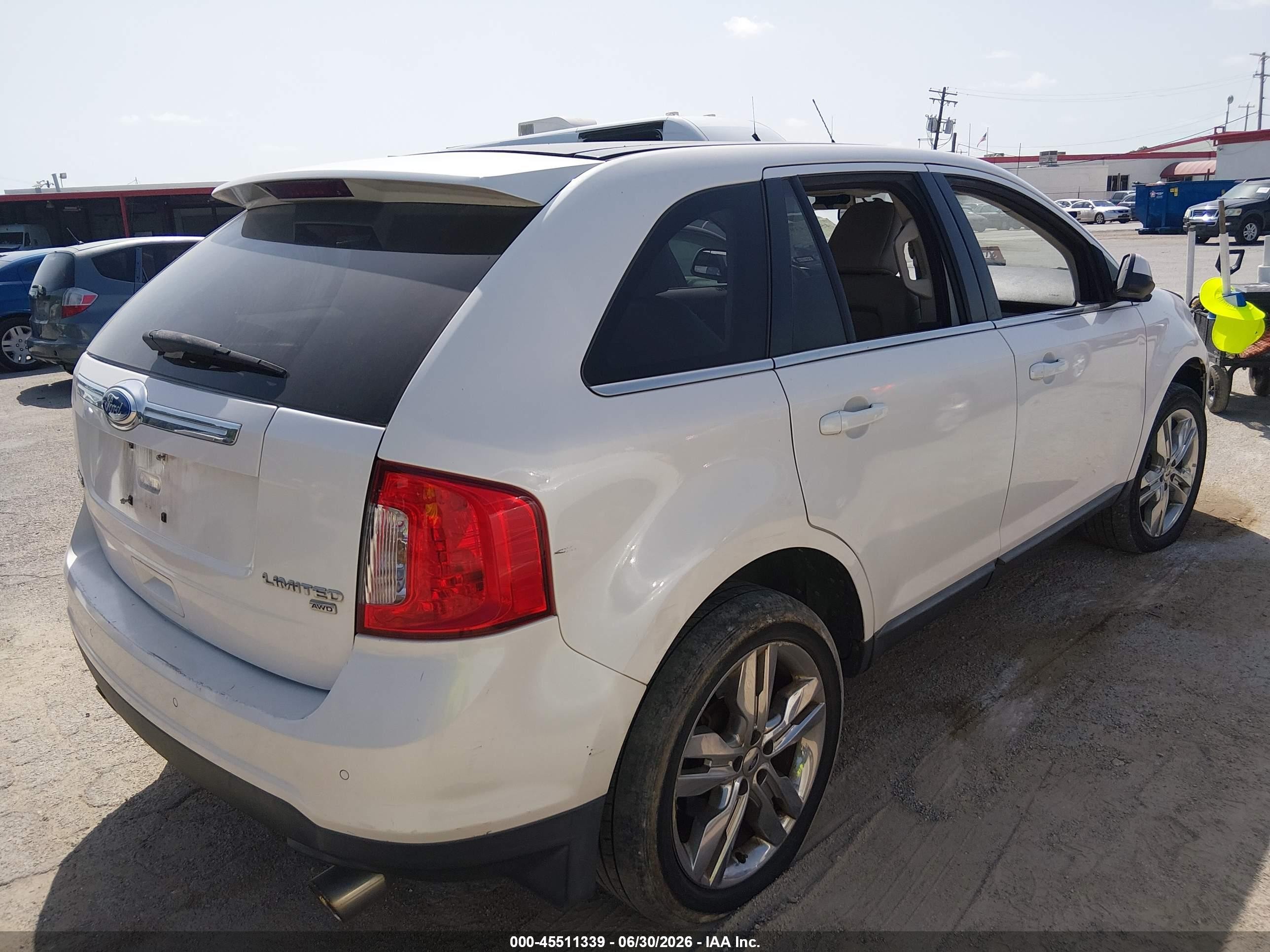 2011 Ford Edge Limited White vin: 2FMDK4KC7BBB20045