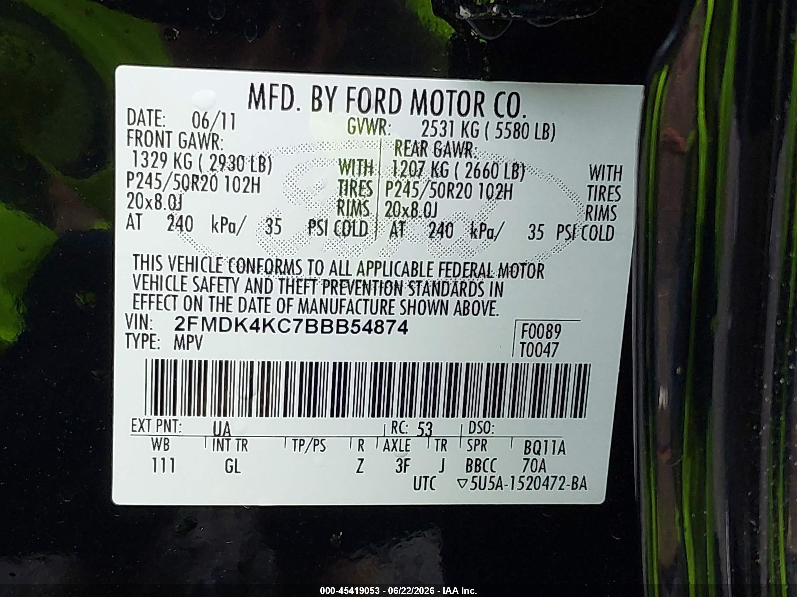 2011 Ford Edge Limited Black vin: 2FMDK4KC7BBB54874