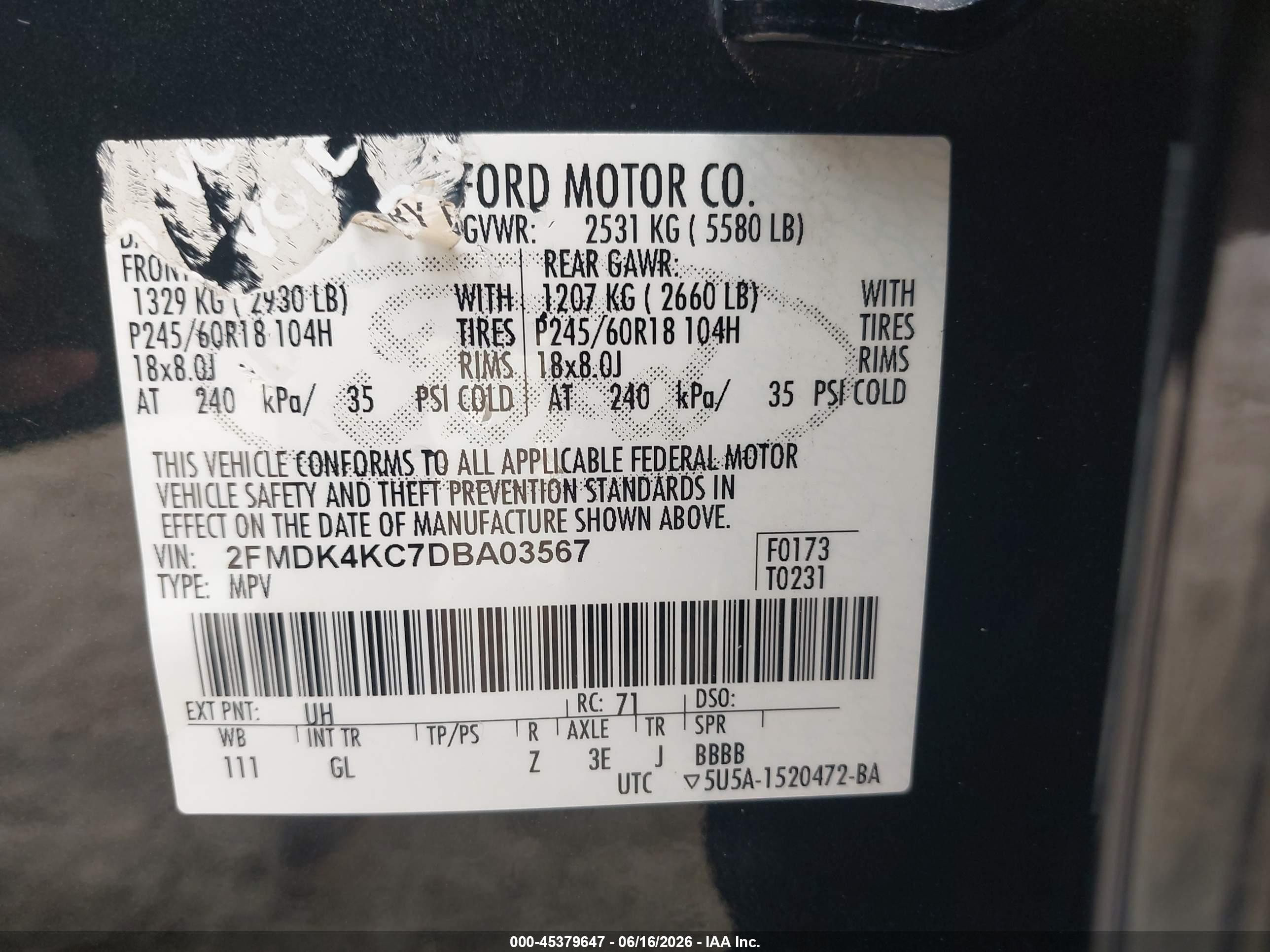 2013 Ford Edge Limited Black vin: 2FMDK4KC7DBA03567